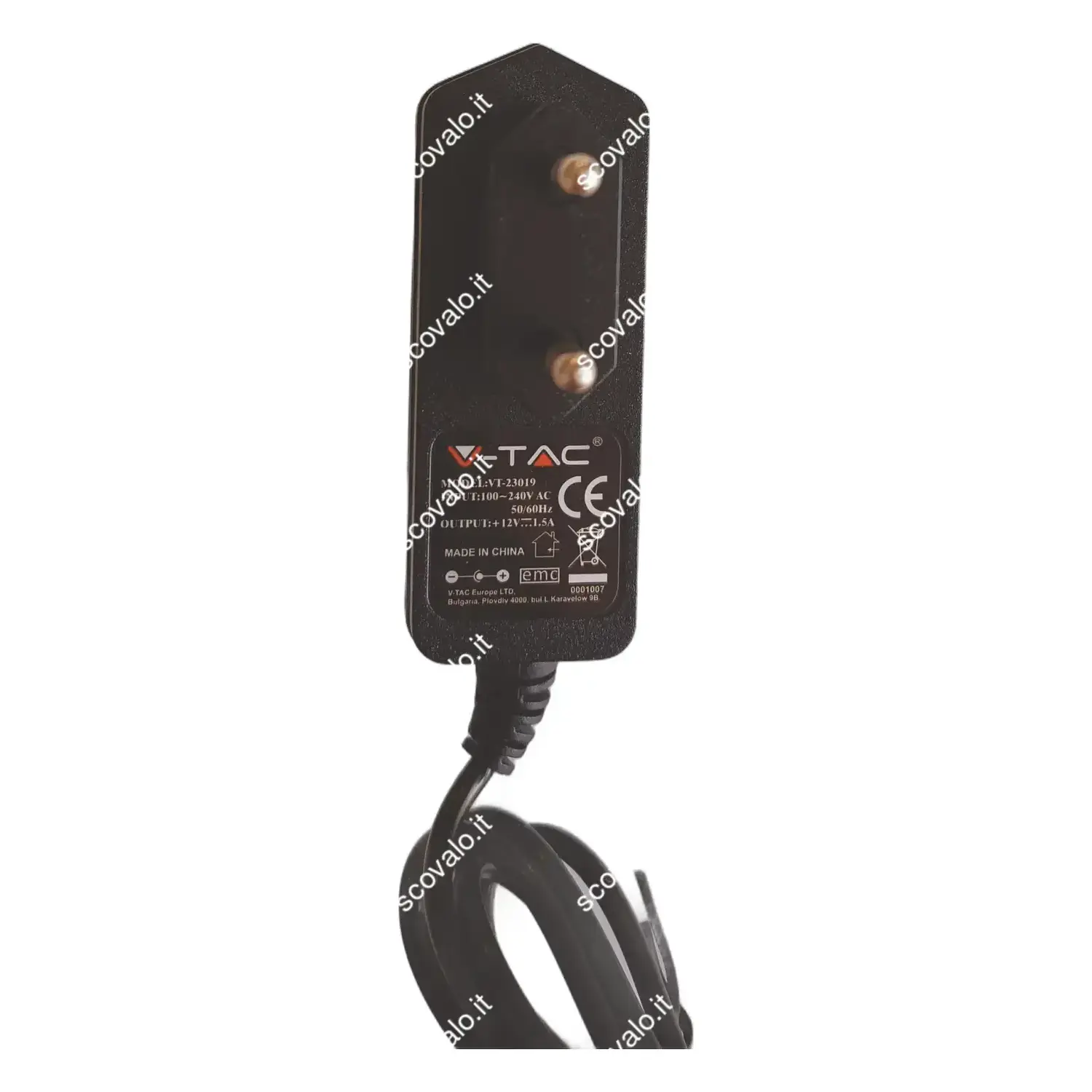 immagine alimentatore in plastica striscia luci led 1.5A 18 watt nero 12 volt