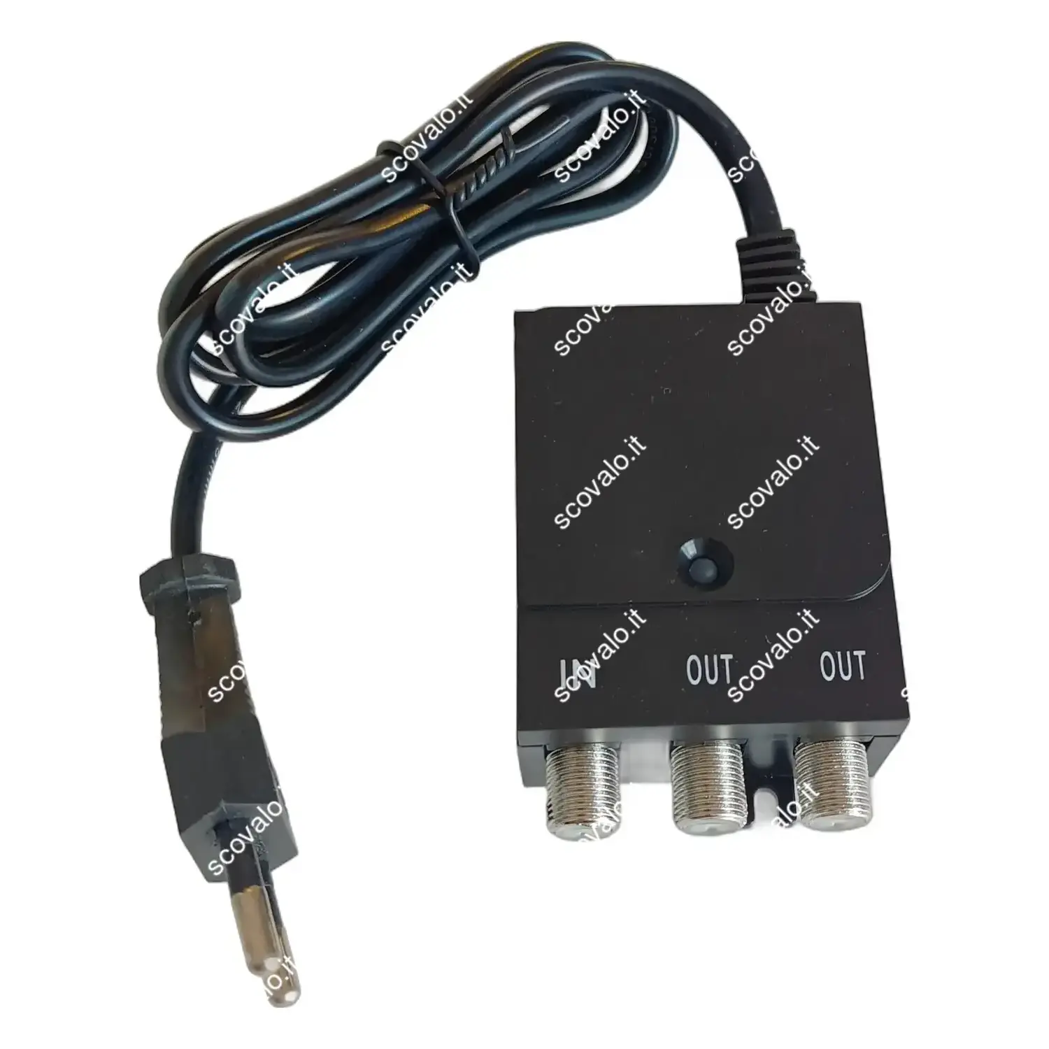 immagine alimentatore per amplificatore antenna tv 12 vcc 300mA mini 1 ingresso 2 uscite