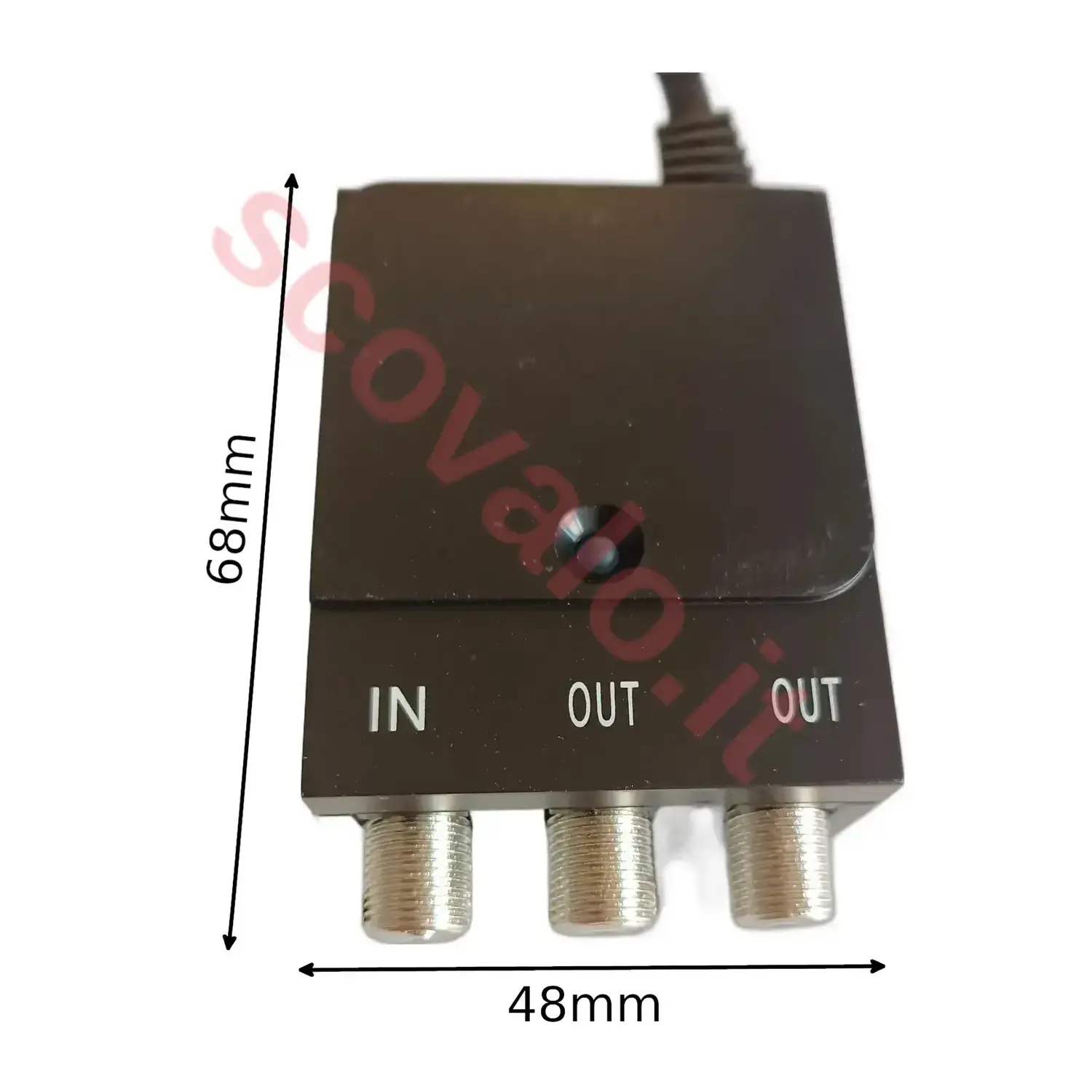 immagine alimentatore per amplificatore antenna tv 12 vcc 300mA mini 1 ingresso 2 uscite