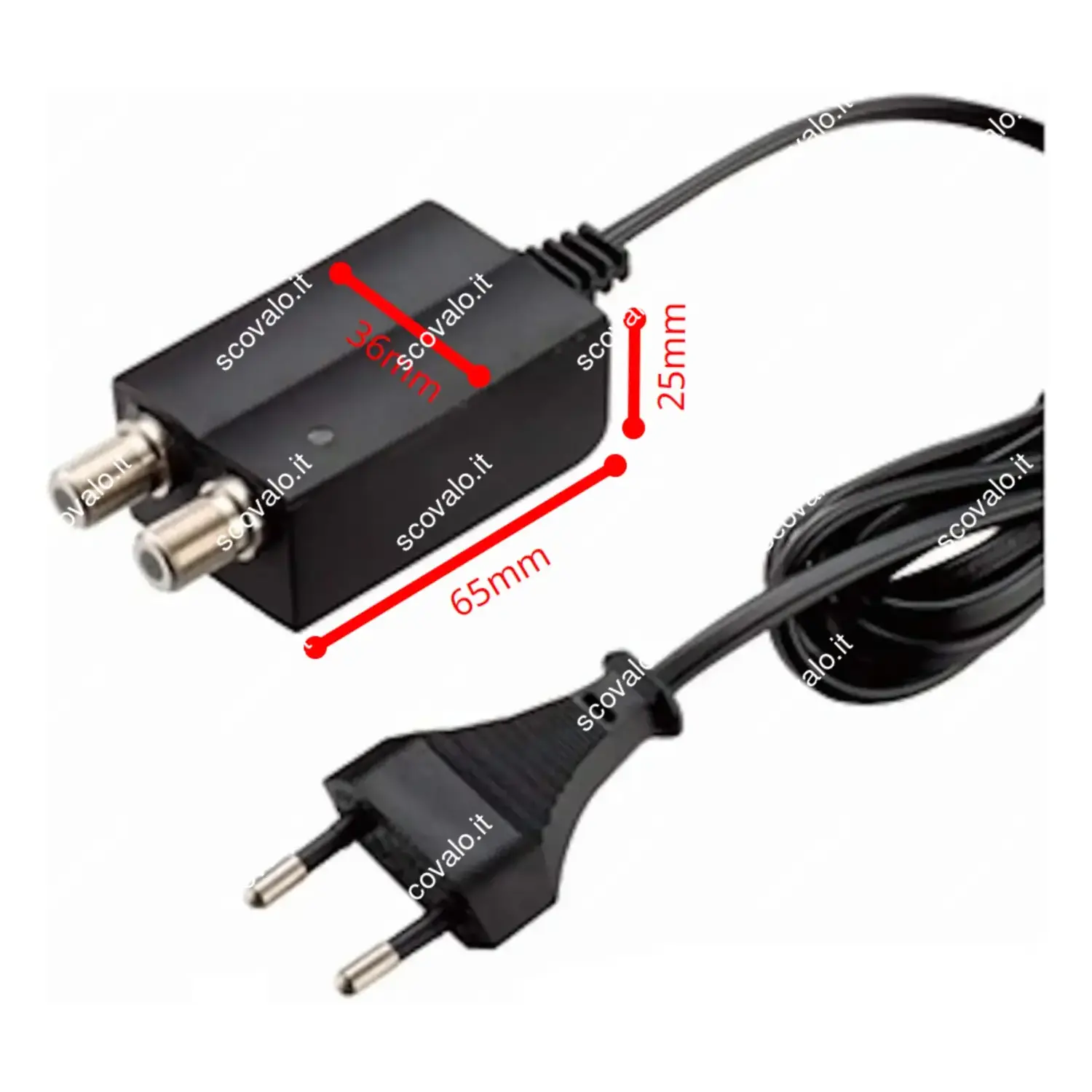 immagine alimentatore per amplificatore antenna tv 5g 450mA mini 1 ingresso 1 uscita