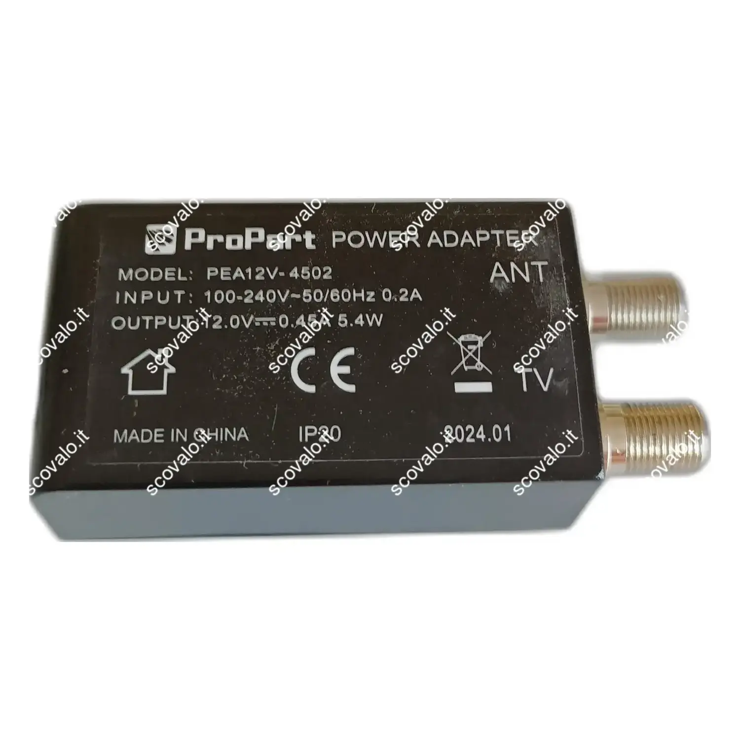 immagine alimentatore per amplificatore antenna tv 5g 450mA mini 1 ingresso 1 uscita