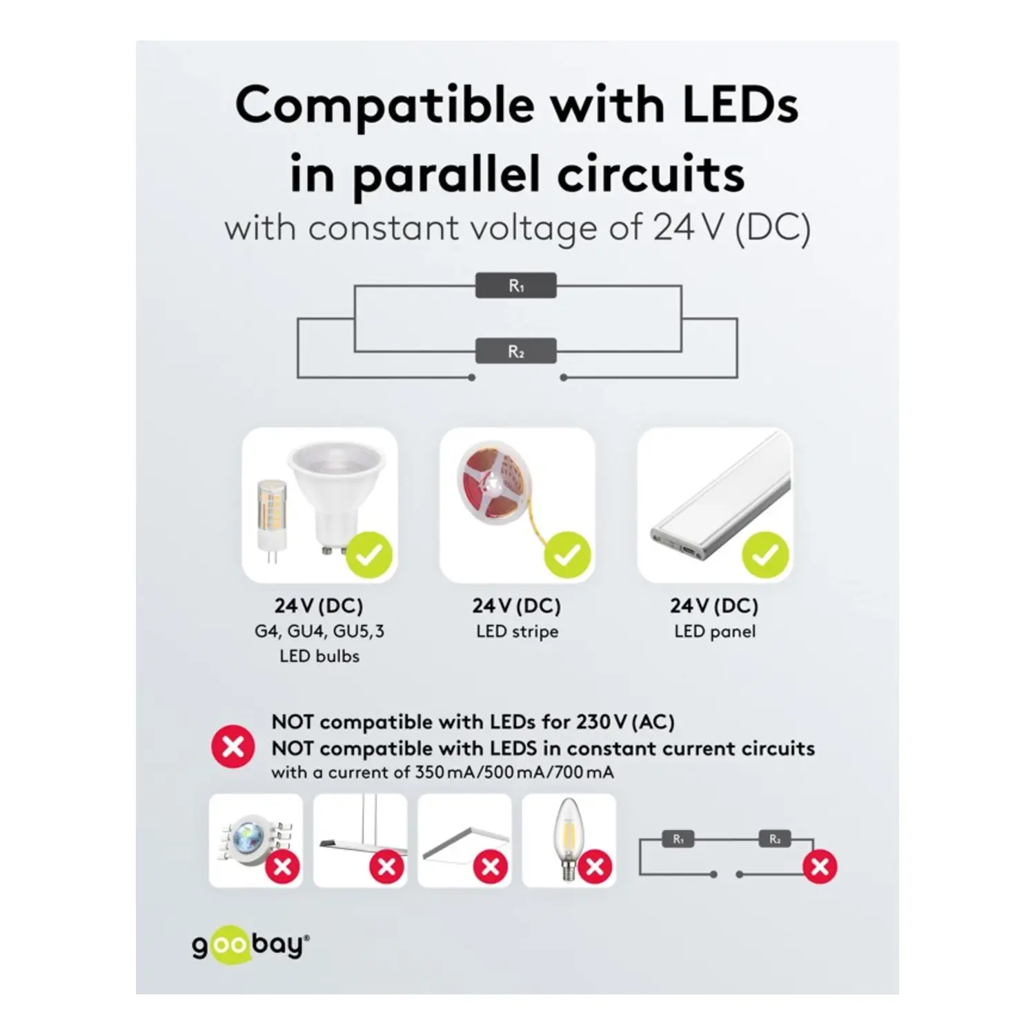 immagine Alimentatore LED 24V DC 20W Slim Trasformatore 350mA 103x35x16mm