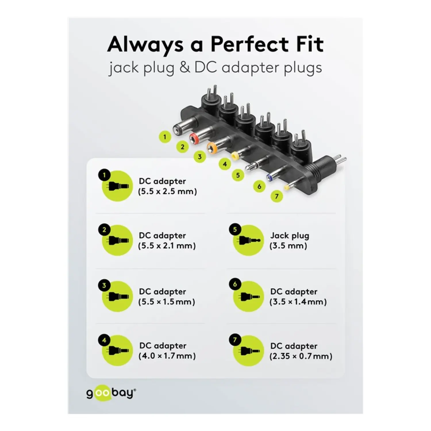 immagine Alimentatore Regolabile 9-24V, 36W, 1.5A, 100-240V AC, 7 Adattatori