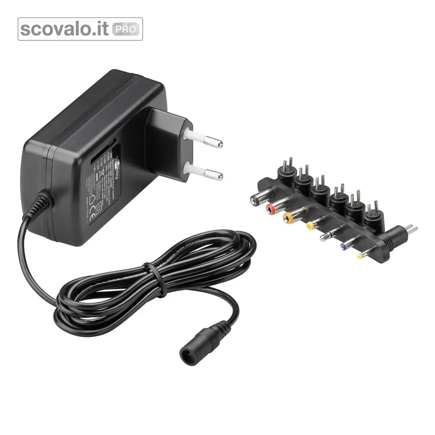 immagine del prodotto Alimentatore Regolabile 9-24V, 36W, 1.5A, 100-240V AC, 7 Adattatori