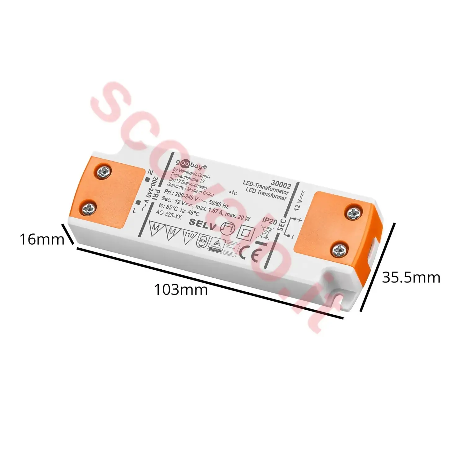 immagine alimentatore slim led faretti incasso striscia trasformatore 20 watt 12 volt