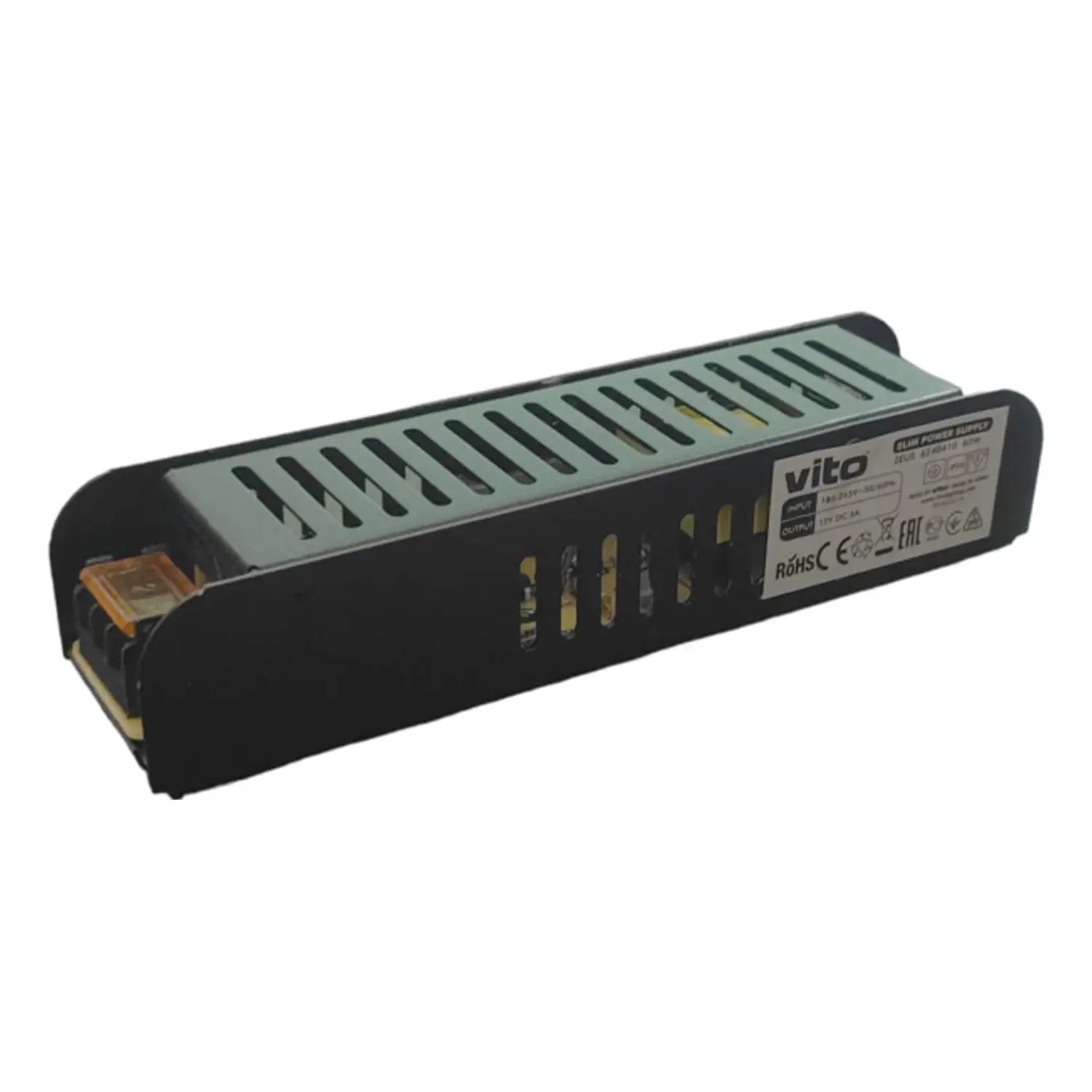 immagine del prodotto alimentatore trasformatore 230v striscia led 12 volt stabilizzato slim 60 watt 5a