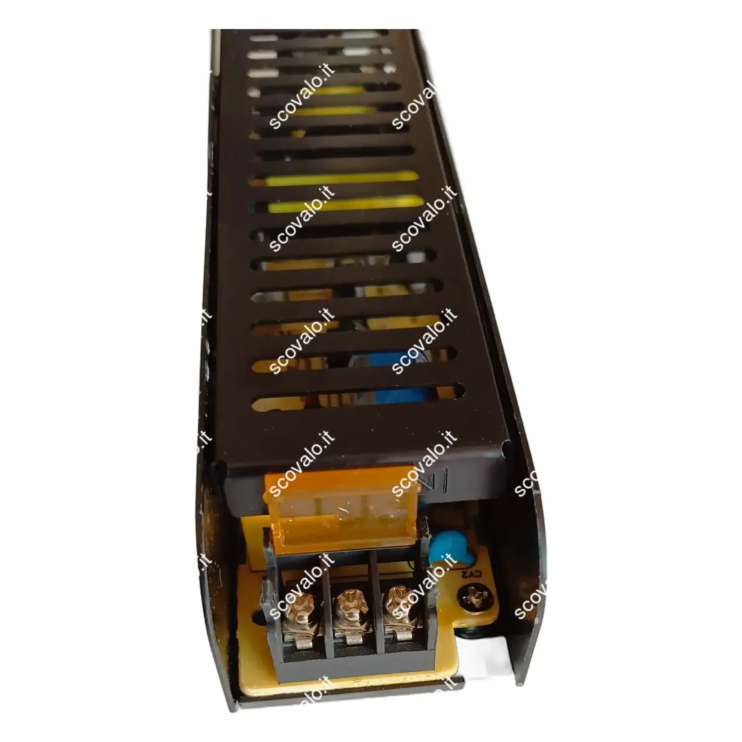 immagine alimentatore trasformatore 230v striscia led 12 volt stabilizzato slim 60 watt 5a