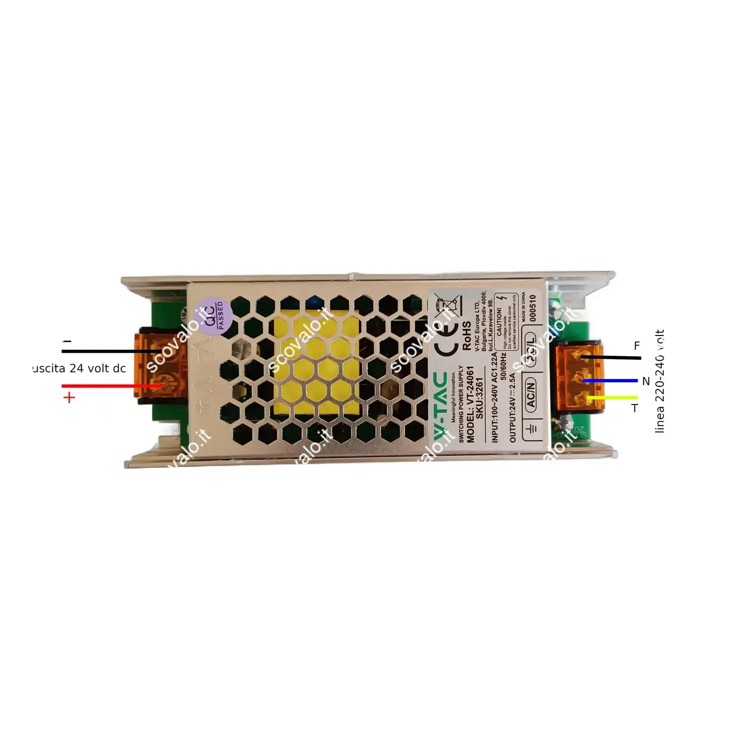 collegamento alimentatore striscia led