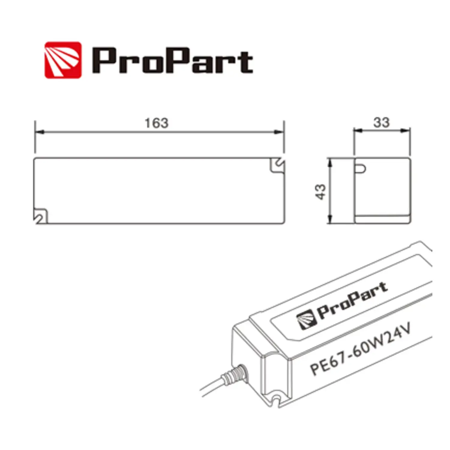 immagine alimentatore trasformatore striscia luci led mini stagno 60 watt 2,5a 12 volt ip67