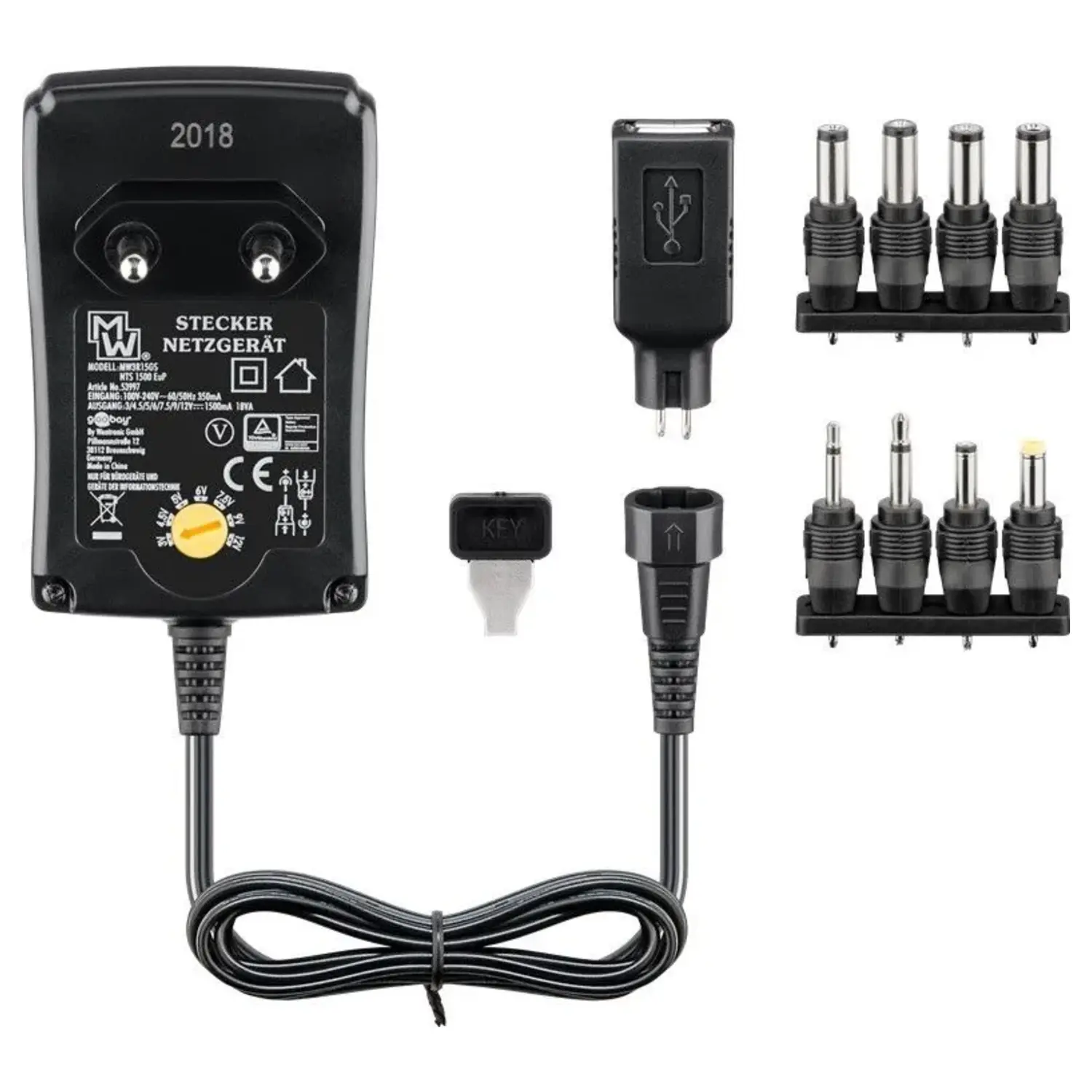 immagine alimentatore universale 3-12 volt regolabile stabilizzato + usb 2,25a