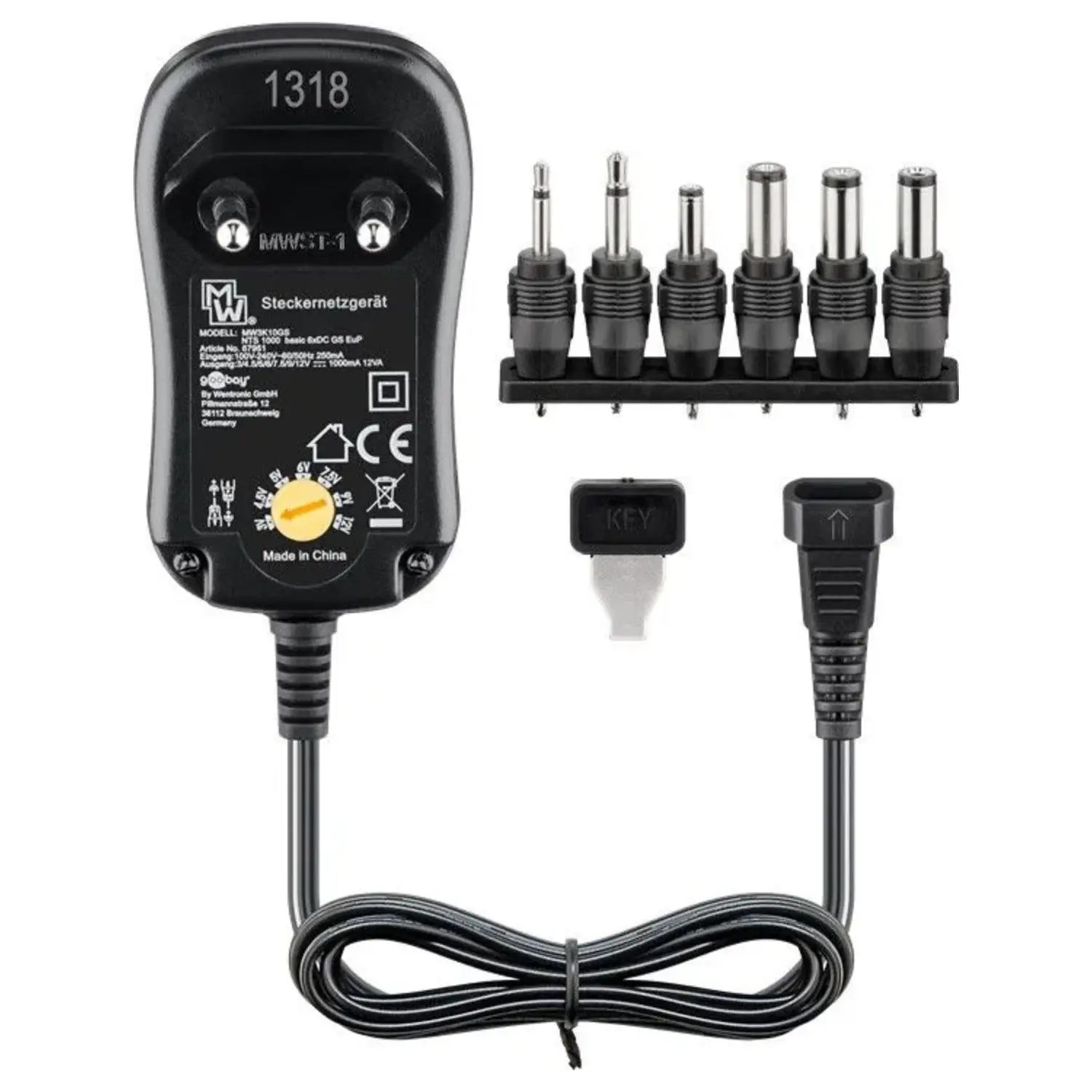 immagine del prodotto alimentatore universale 3-12 volt regolabile stabilizzato 1000mA 1a