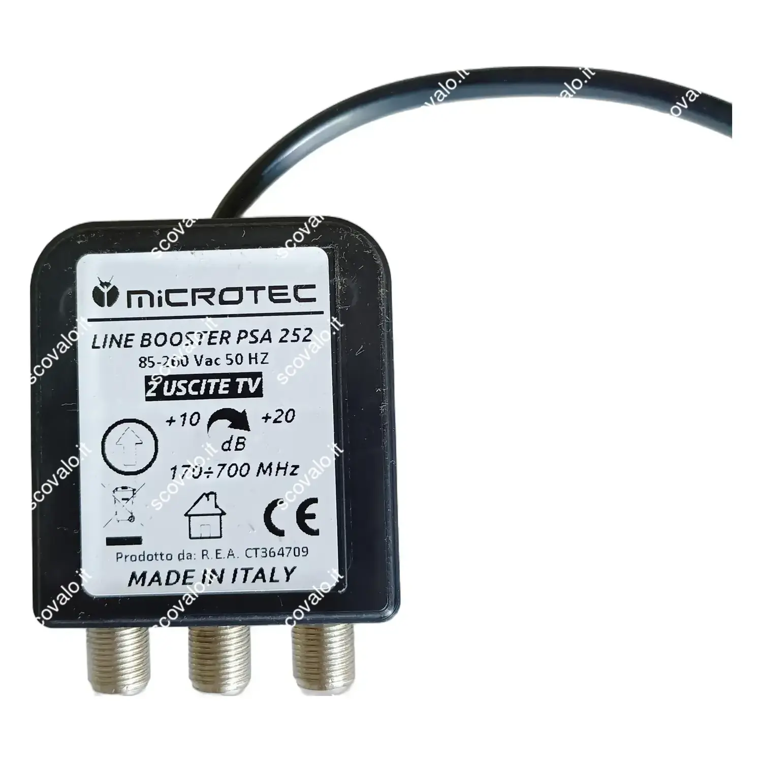 immagine amplificatore antenna di linea tv 2 uscite 170-700MHz 20dB digitale terrestre