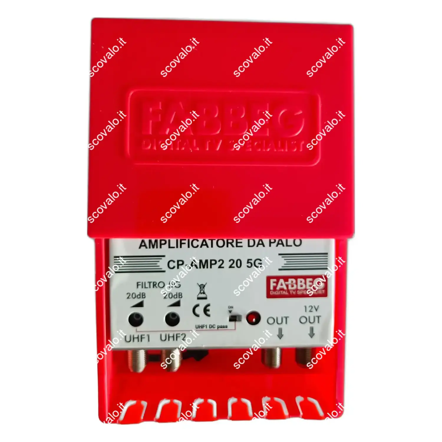 immagine amplificatore antenna tv da palo digitale terrestre 2 uhf 2 uscite 20db