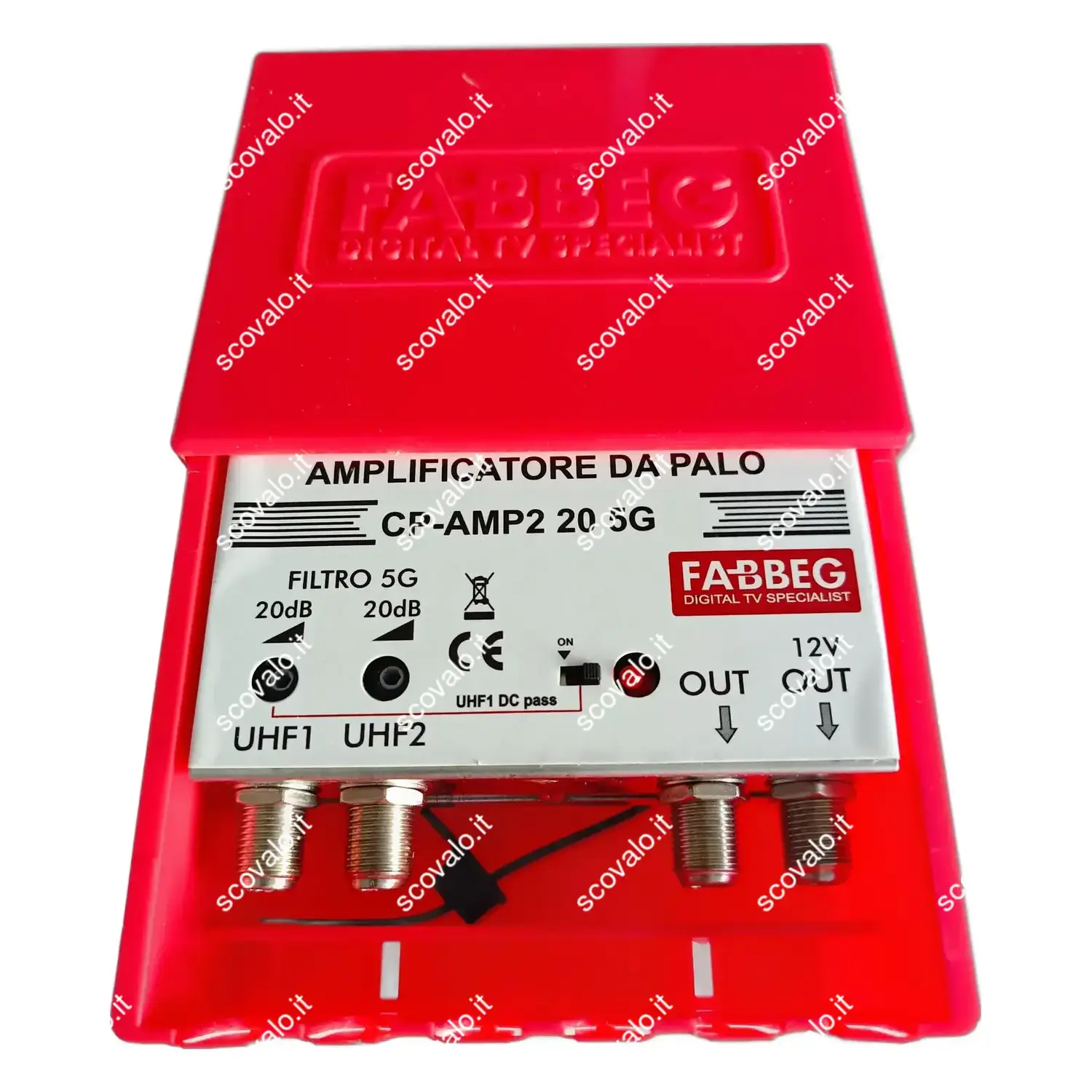 immagine amplificatore antenna tv da palo digitale terrestre 2 uhf 2 uscite 20db