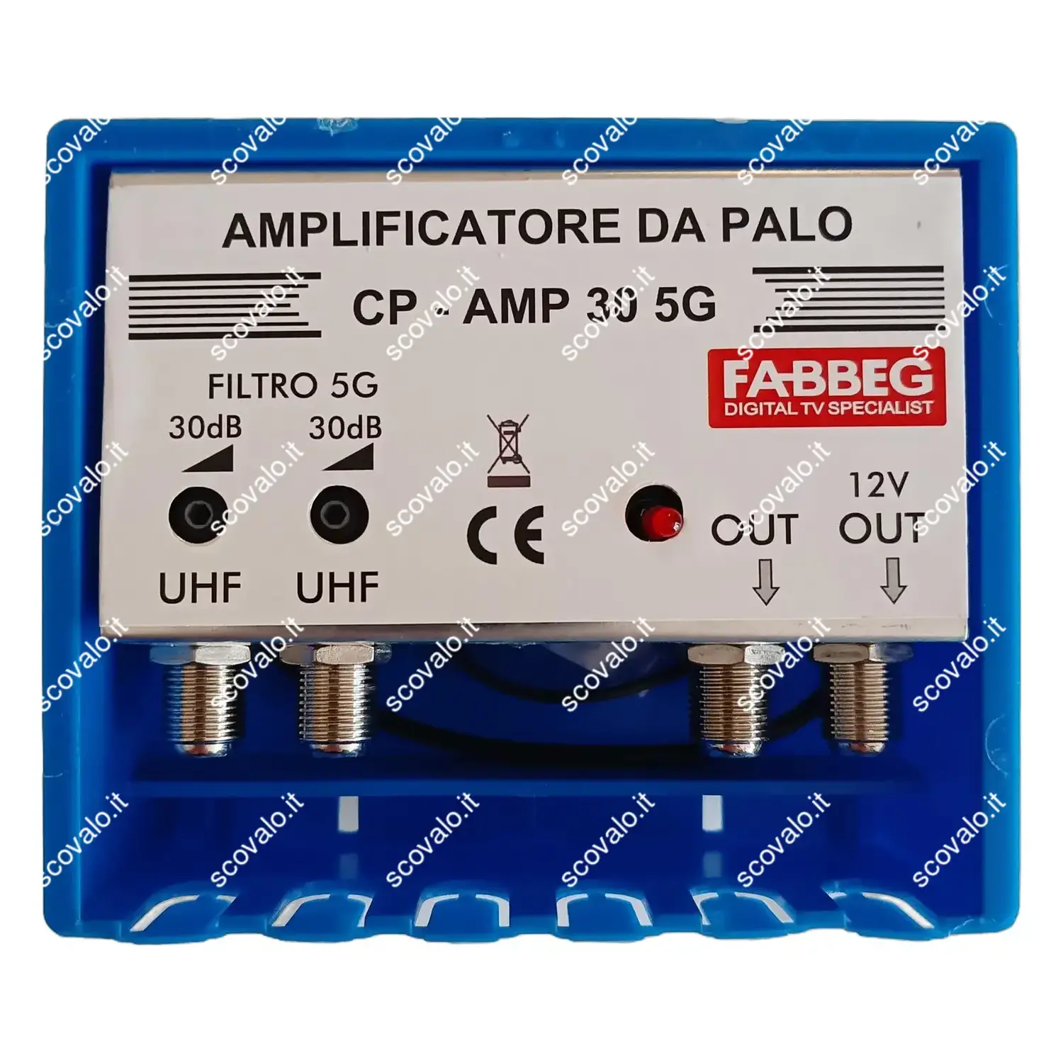 immagine amplificatore antenna tv da palo digitale terrestre 2 uhf 2 uscite 30db