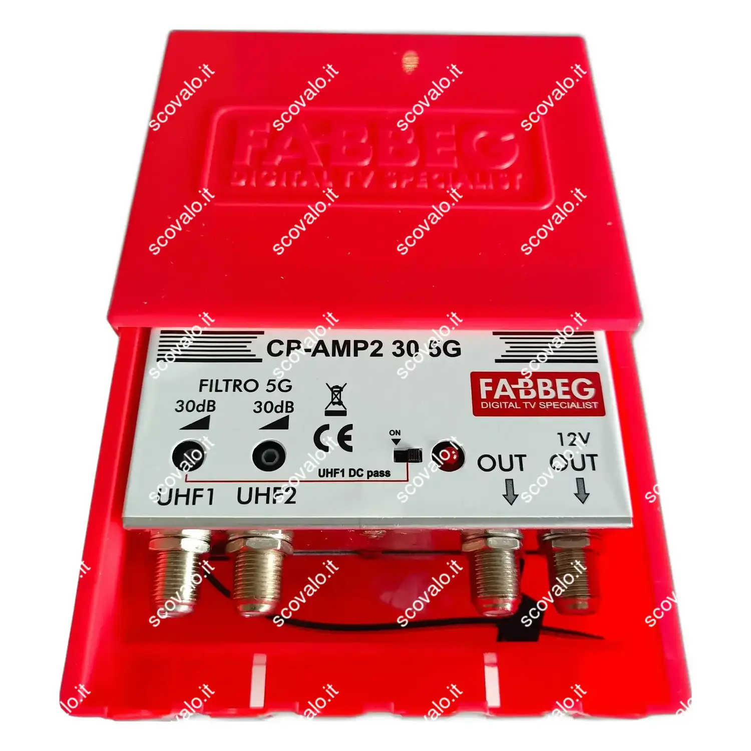 immagine amplificatore antenna tv da palo digitale terrestre 2 uhf 2 uscite 30db