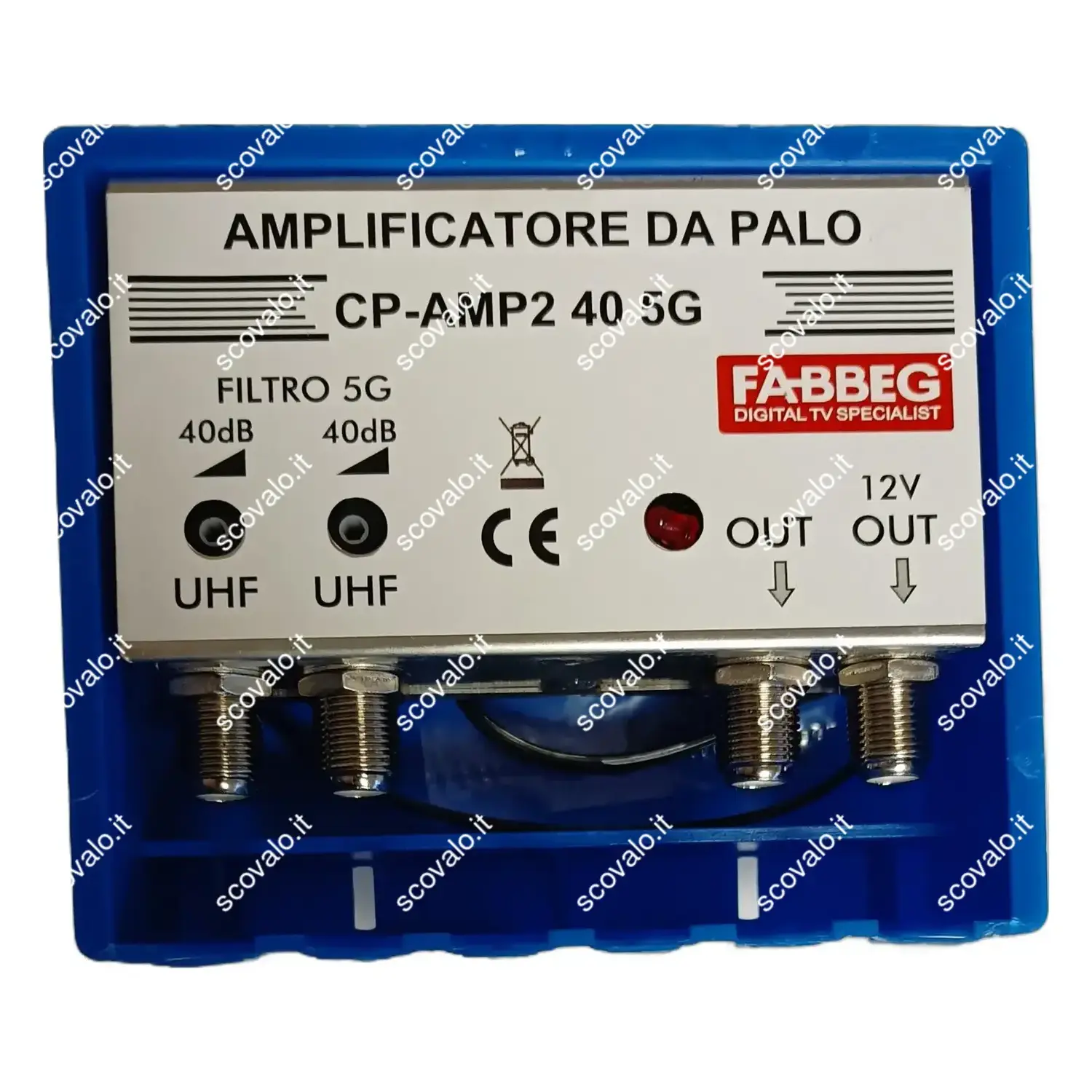 immagine amplificatore antenna tv da palo digitale terrestre 2 uhf 2 uscite 40db