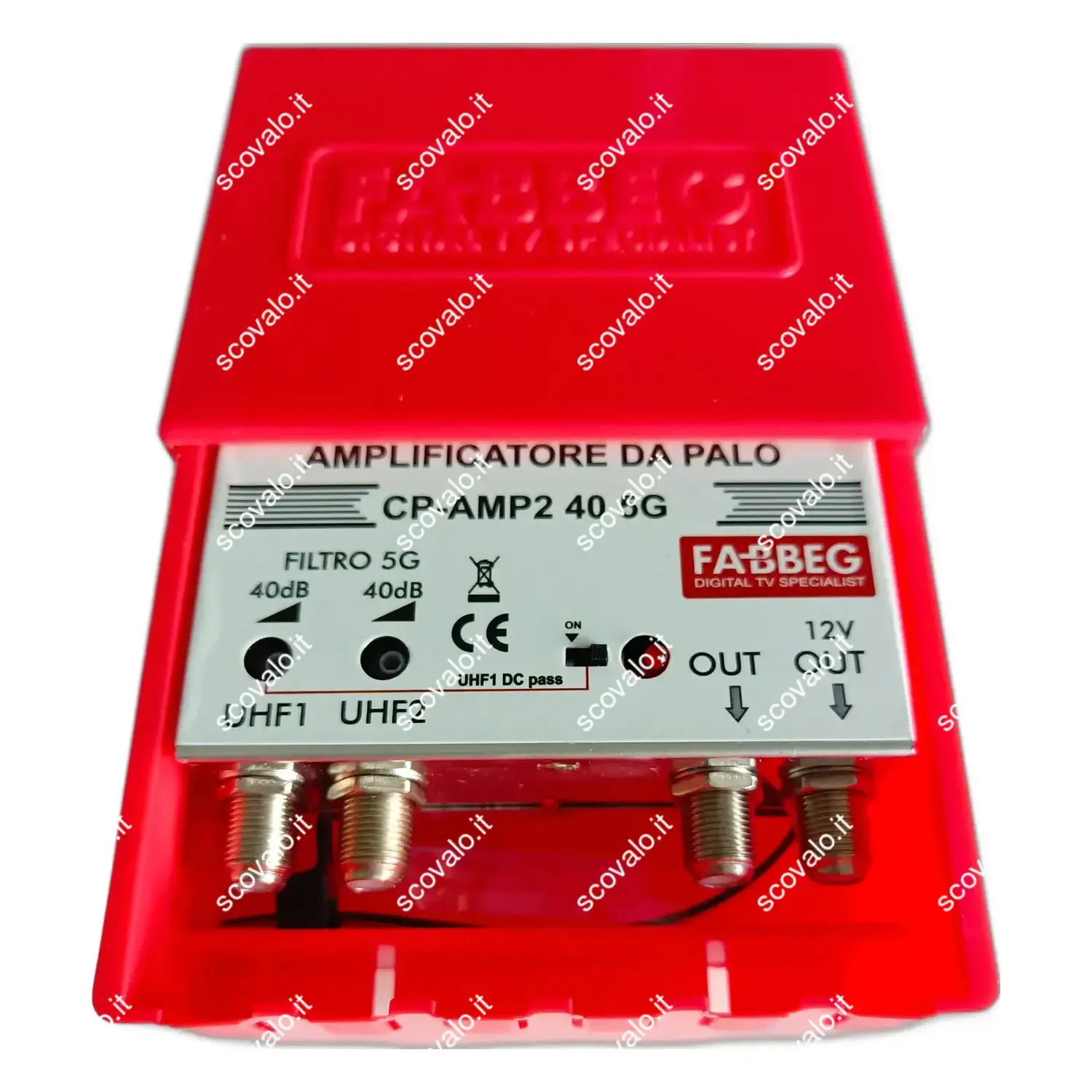 immagine amplificatore antenna tv da palo digitale terrestre 2 uhf 2 uscite 40db