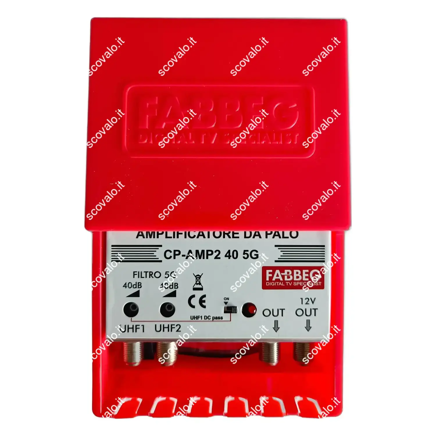 immagine amplificatore antenna tv da palo digitale terrestre 2 uhf 2 uscite 40db