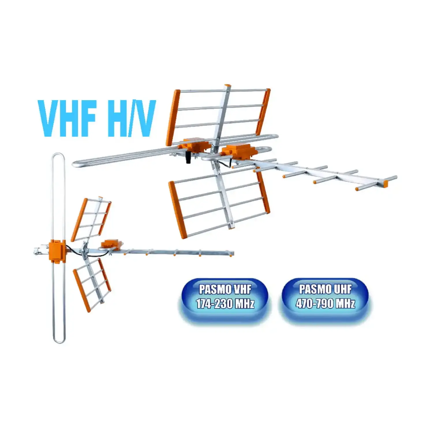 immagine antenna digitale terrestre uhf-vhf HD alluminio galaxy combo corta
