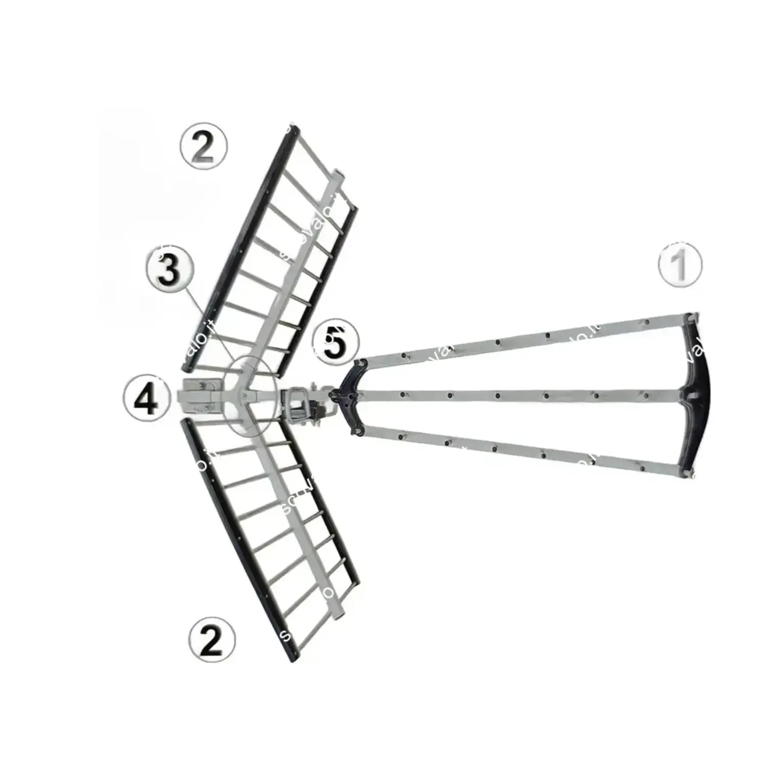 immagine antenna tv uhf tribanda digitale terrestre 56 elementi