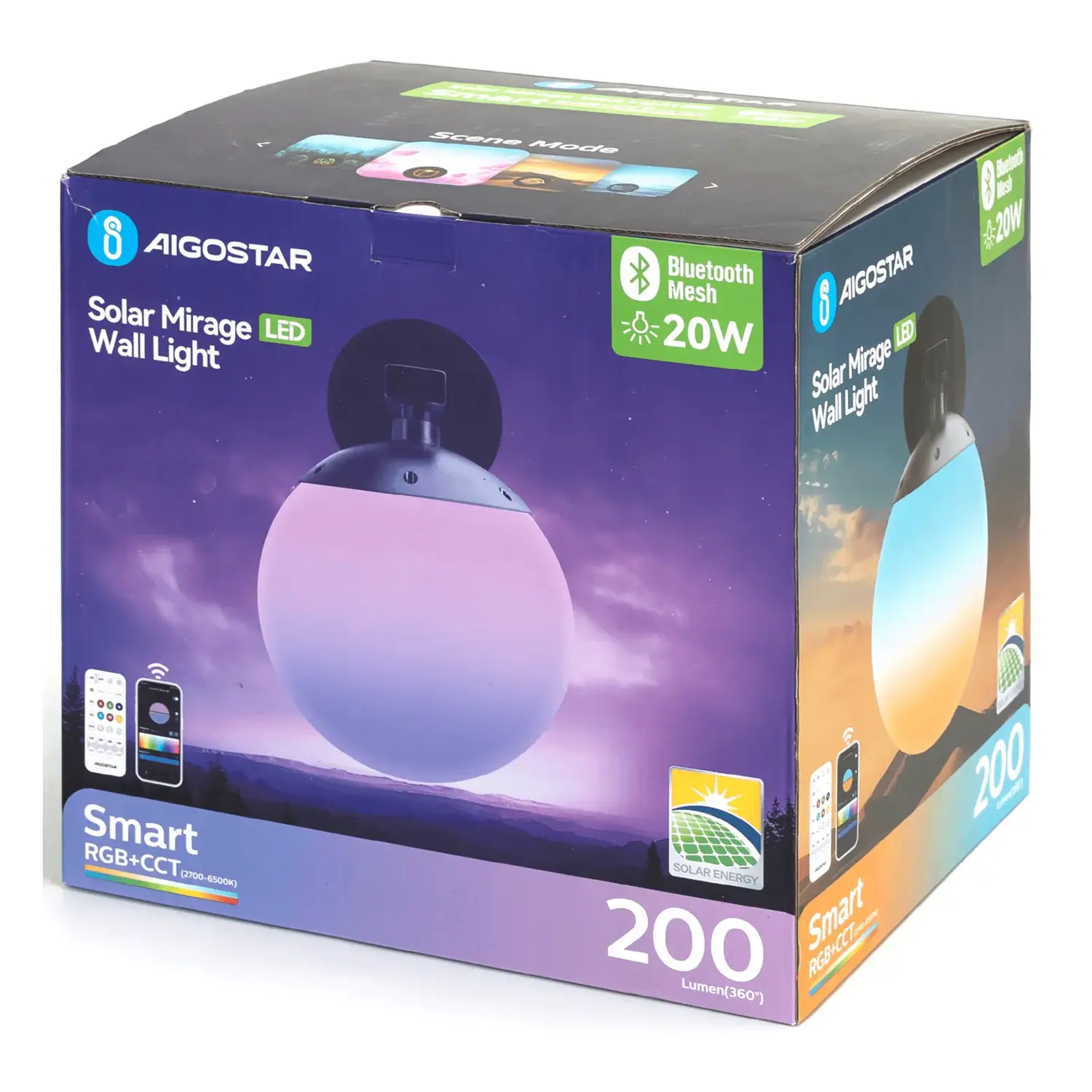 immagine Applique solare smart Mirage con rete Bluetooth, 20W RGBCCT