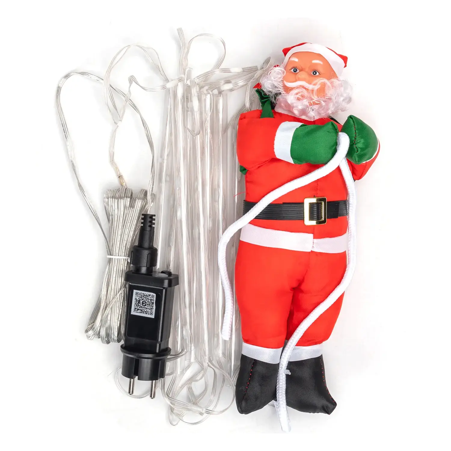 immagine Babbo Natale con scaletta e stella luminosa a basso voltaggio Bluetooth RGBIC 3m