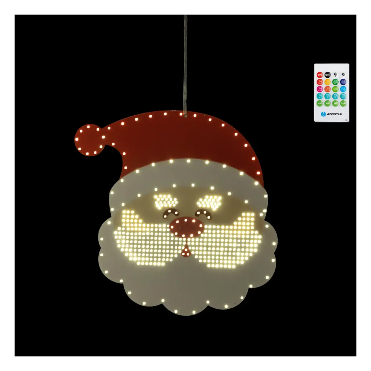 immagine Babbo Natale luminoso a batteria 3AA con sensore musicale da finestra IP44, Interno&Esterno