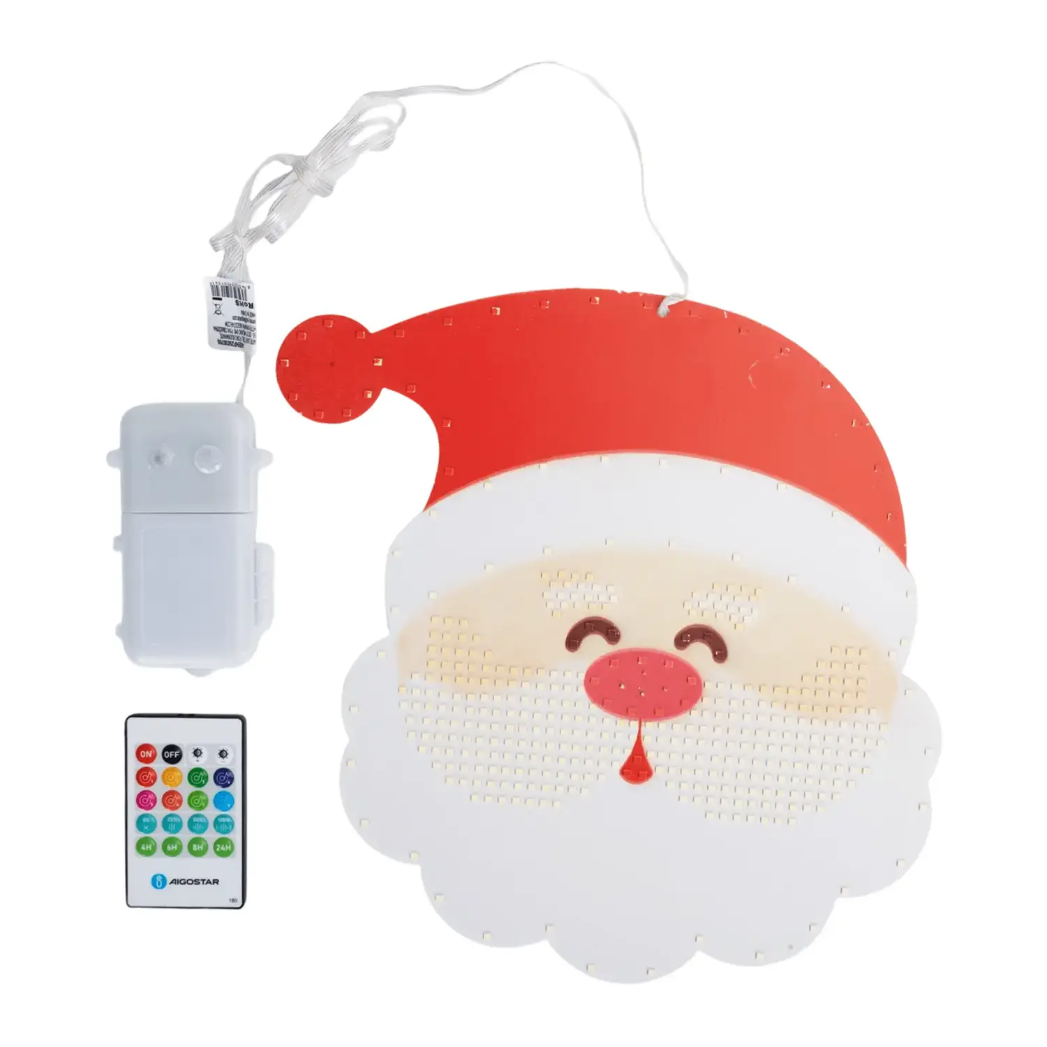 immagine Babbo Natale luminoso a batteria 3AA con sensore musicale da finestra IP44, Interno&Esterno