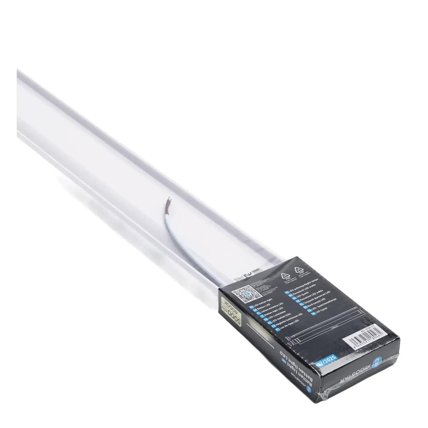 immagine batten plafoniera light led slim 40 watt 220-240 volt bianco naturale 1,2 mt