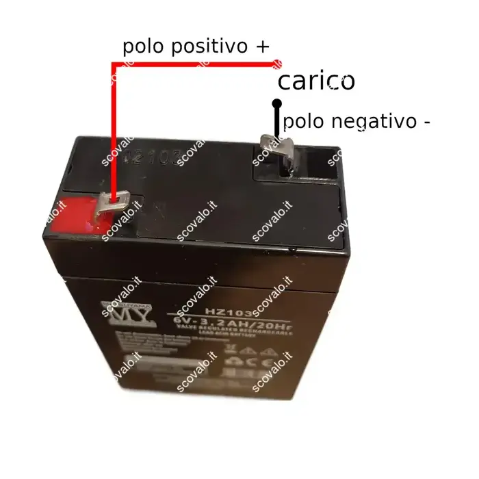 schema collegamernto batteria al piombo