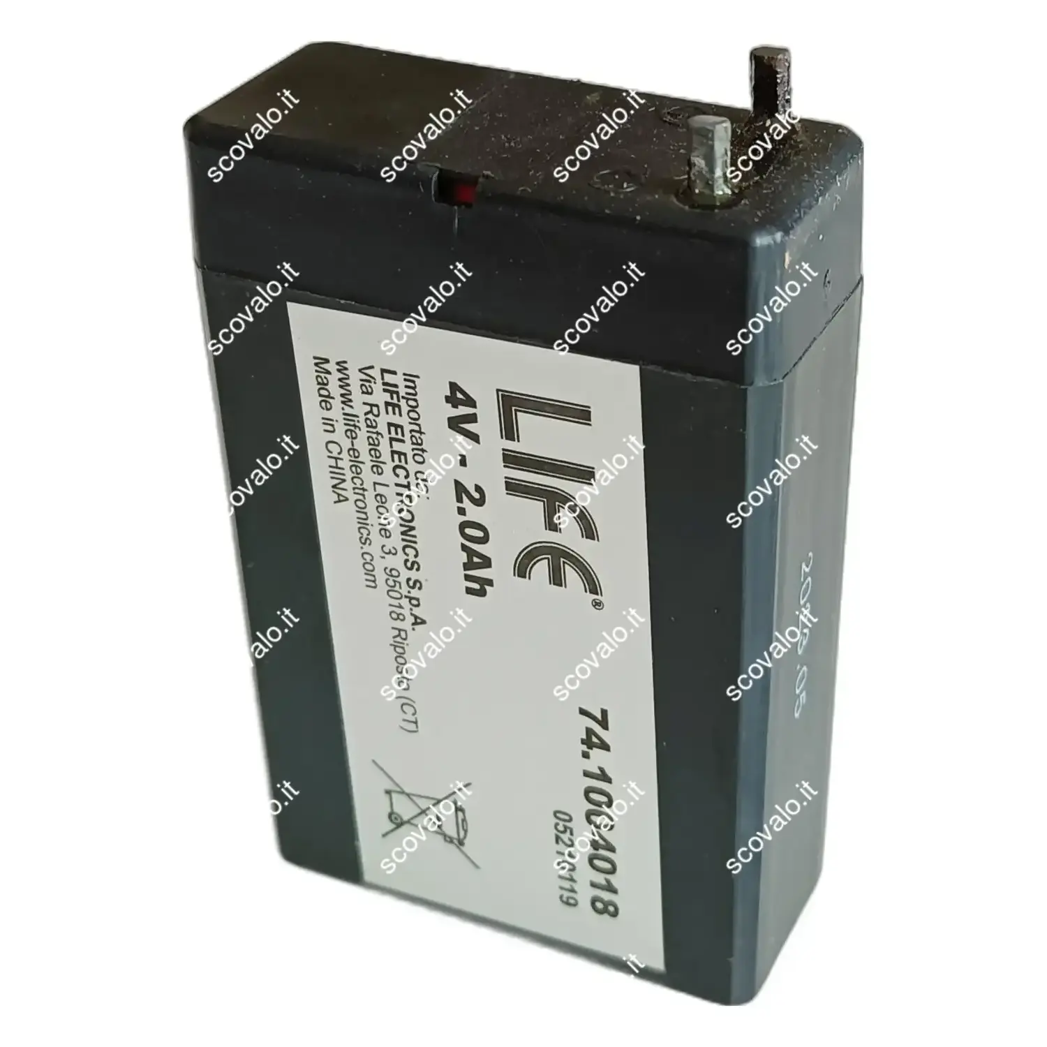 immagine batteria al piombo ricaricabile lampada emergenza 2ah 4 volt