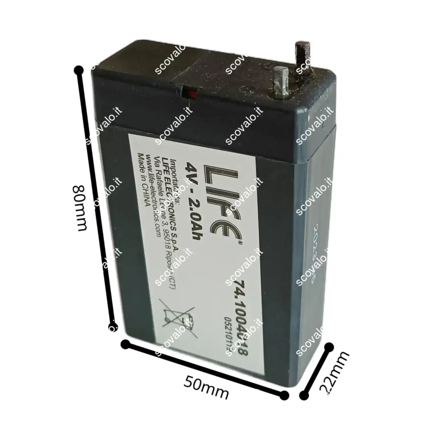 immagine batteria al piombo ricaricabile lampada emergenza 2ah 4 volt