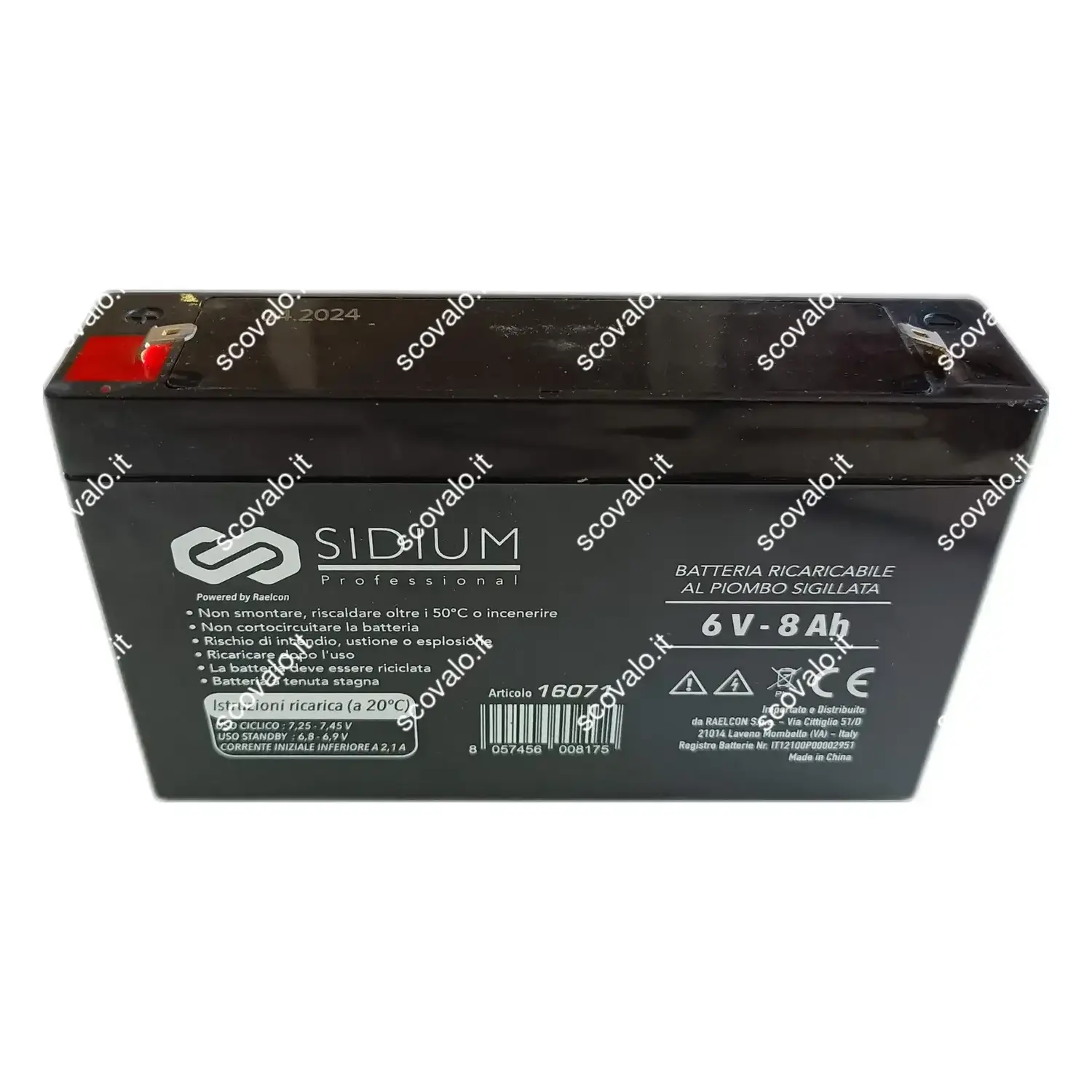 immagine batteria al piombo ricaricabile macchina bambini 8ah 6 volt