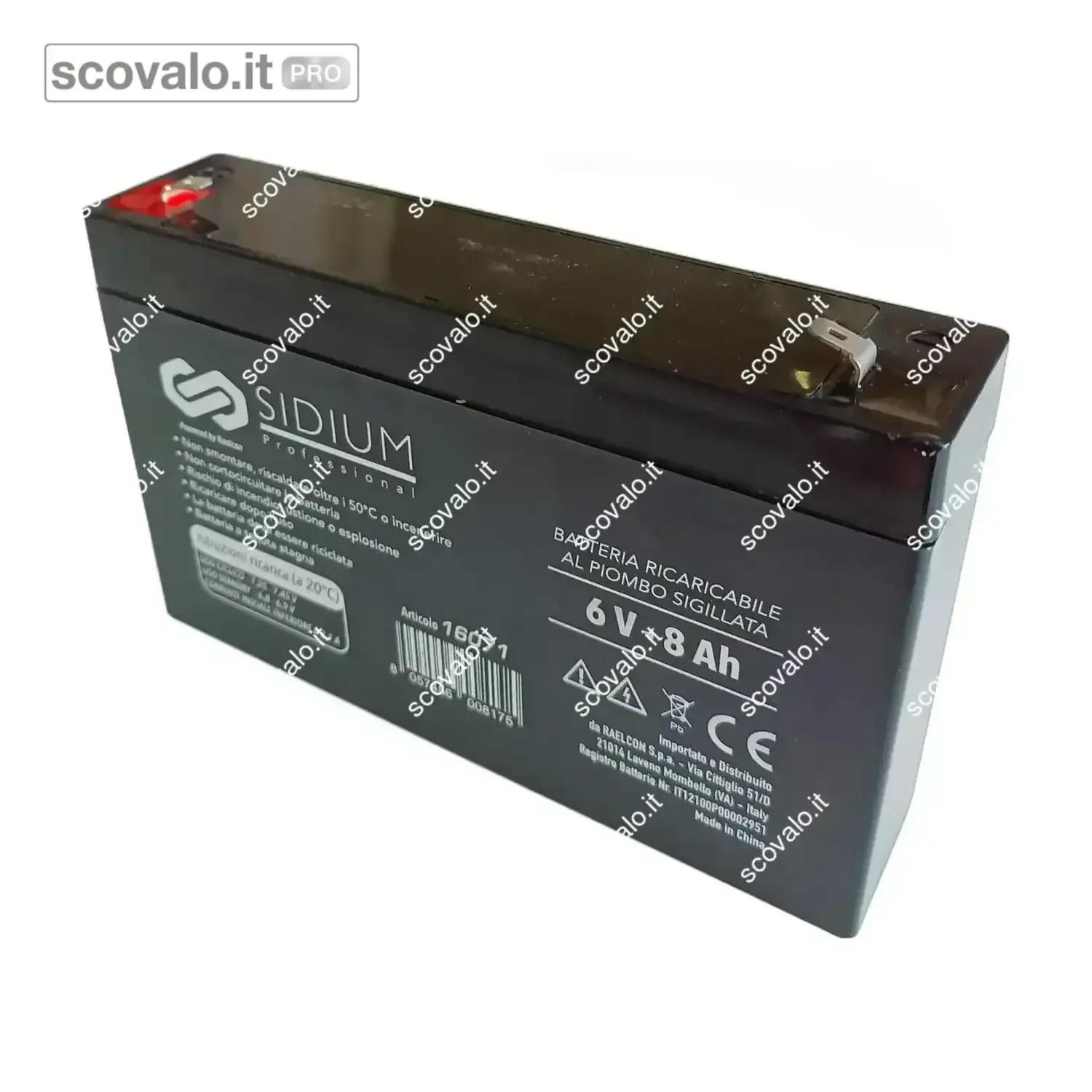 immagine del prodotto Batteria al Piombo Ricaricabile 6V 8Ah per Macchina Bambini e Altro