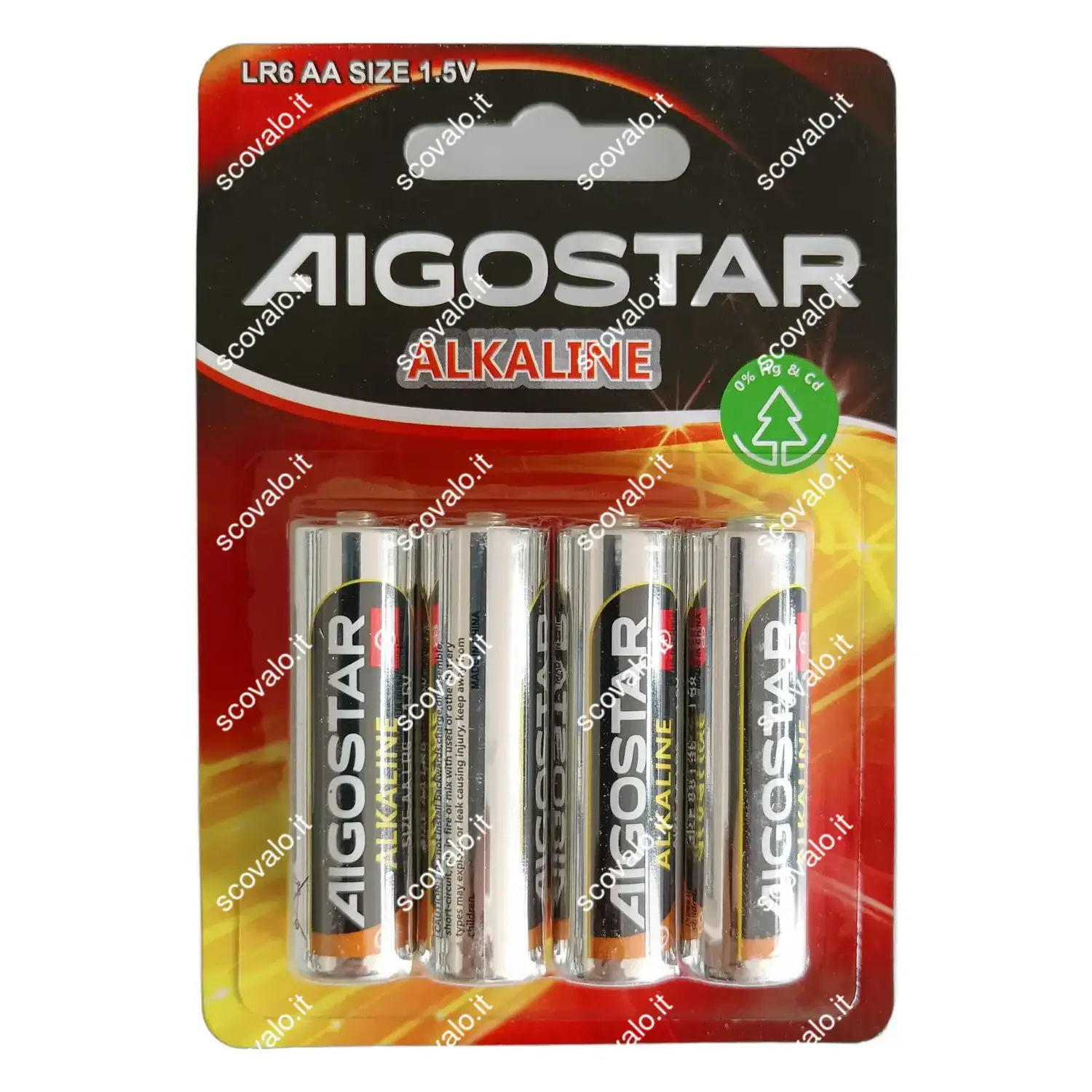 immagine batteria alcalina AA LR6 1.5V 4 pezzi stilo aa