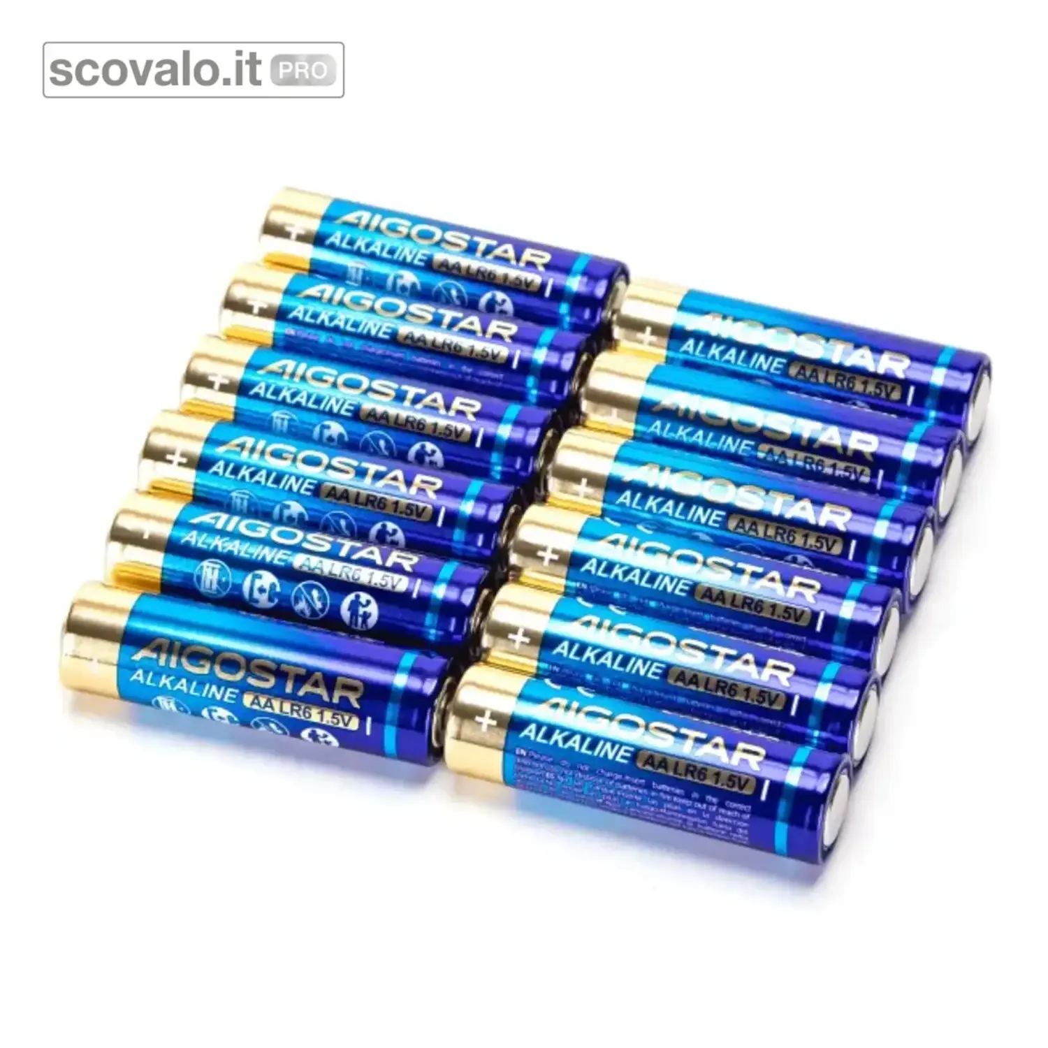immagine del prodotto Batterie Alcaline Aigostar AA 12 Pezzi 1.5V 2650mAh Stilo Potenti