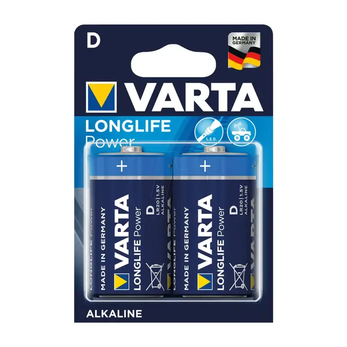 immagine del prodotto batteria alcalina varta energy 2 pezzi torcia d