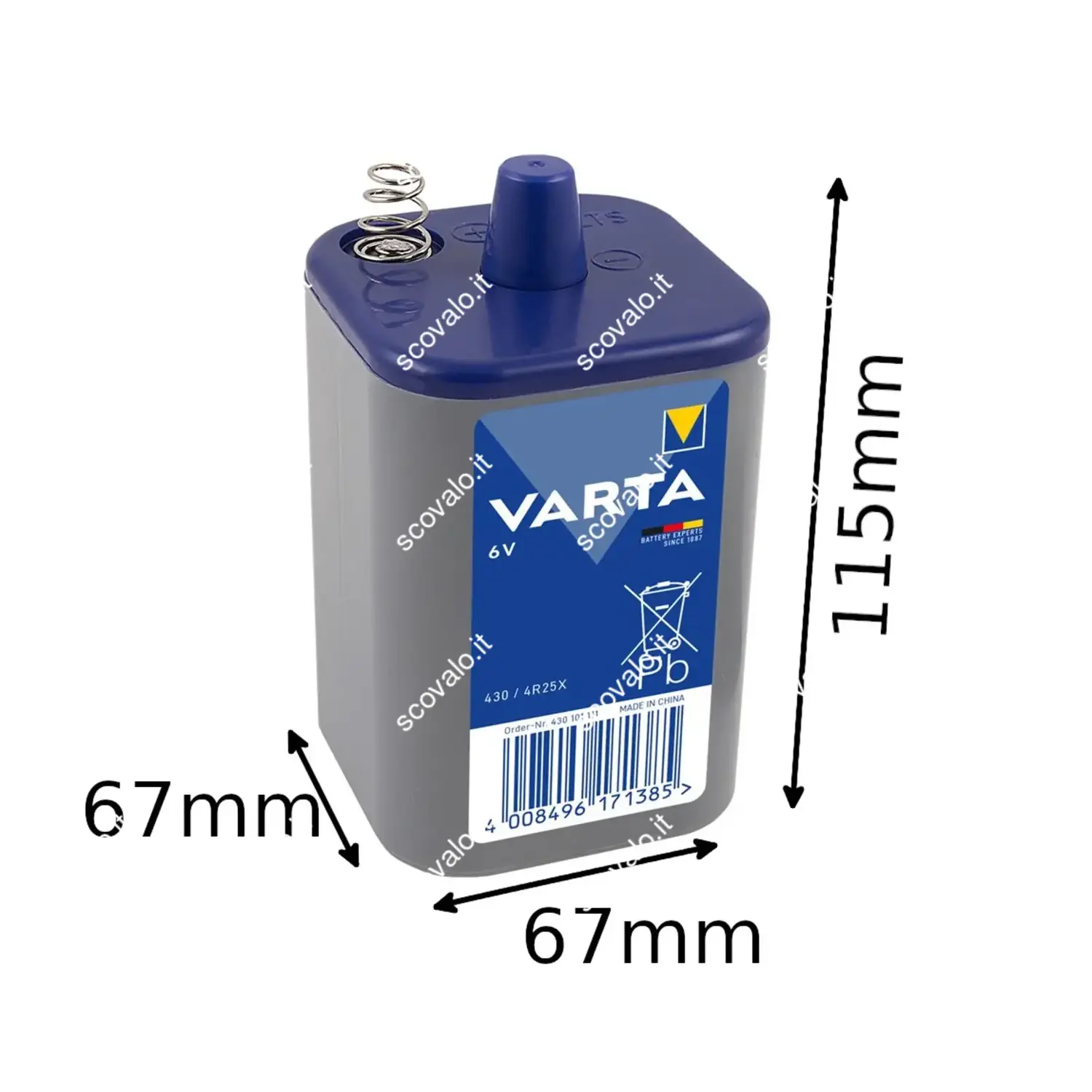 immagine batteria per luci ponteggio e-block 4r25x varta 6 volt