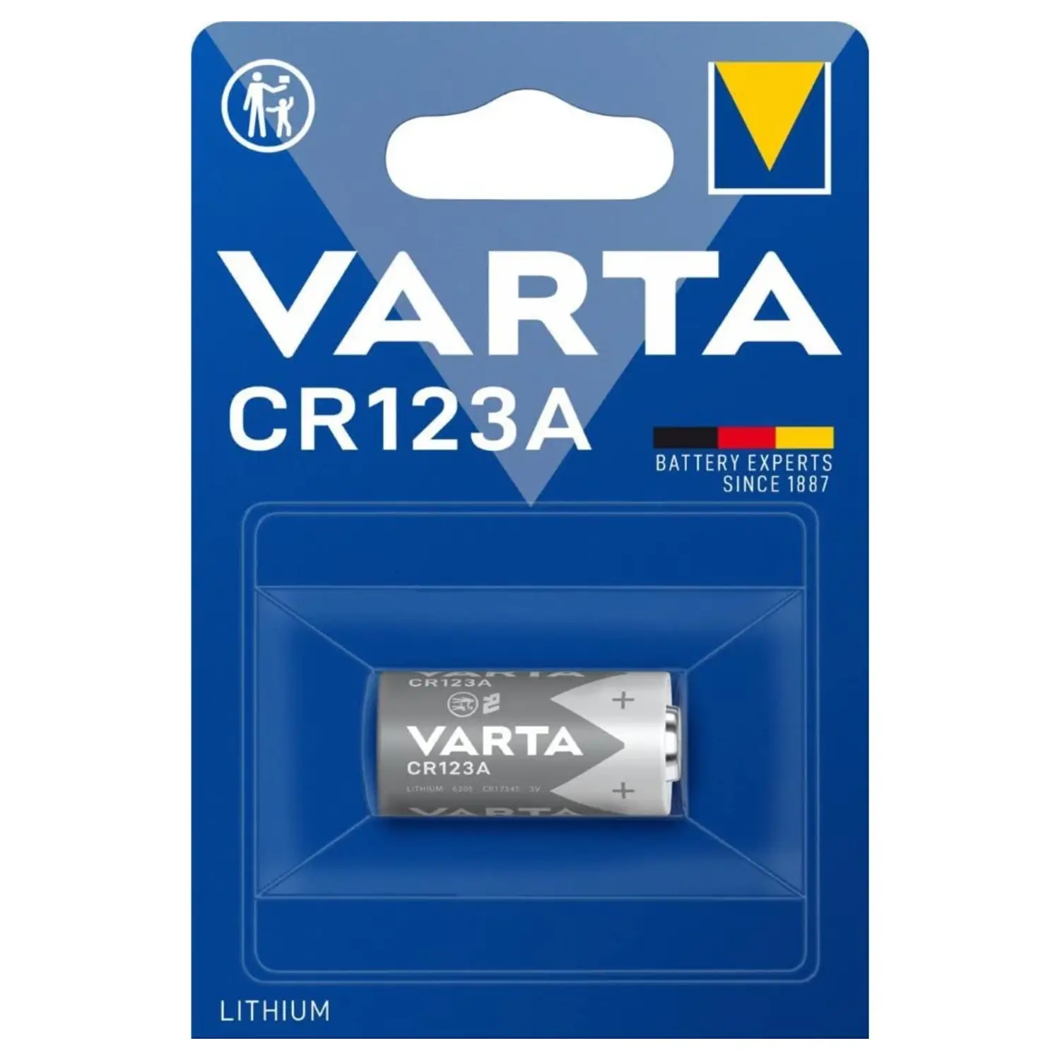 immagine del prodotto batteria al litio cr123a sensore allarme antifurto pila 3 volt