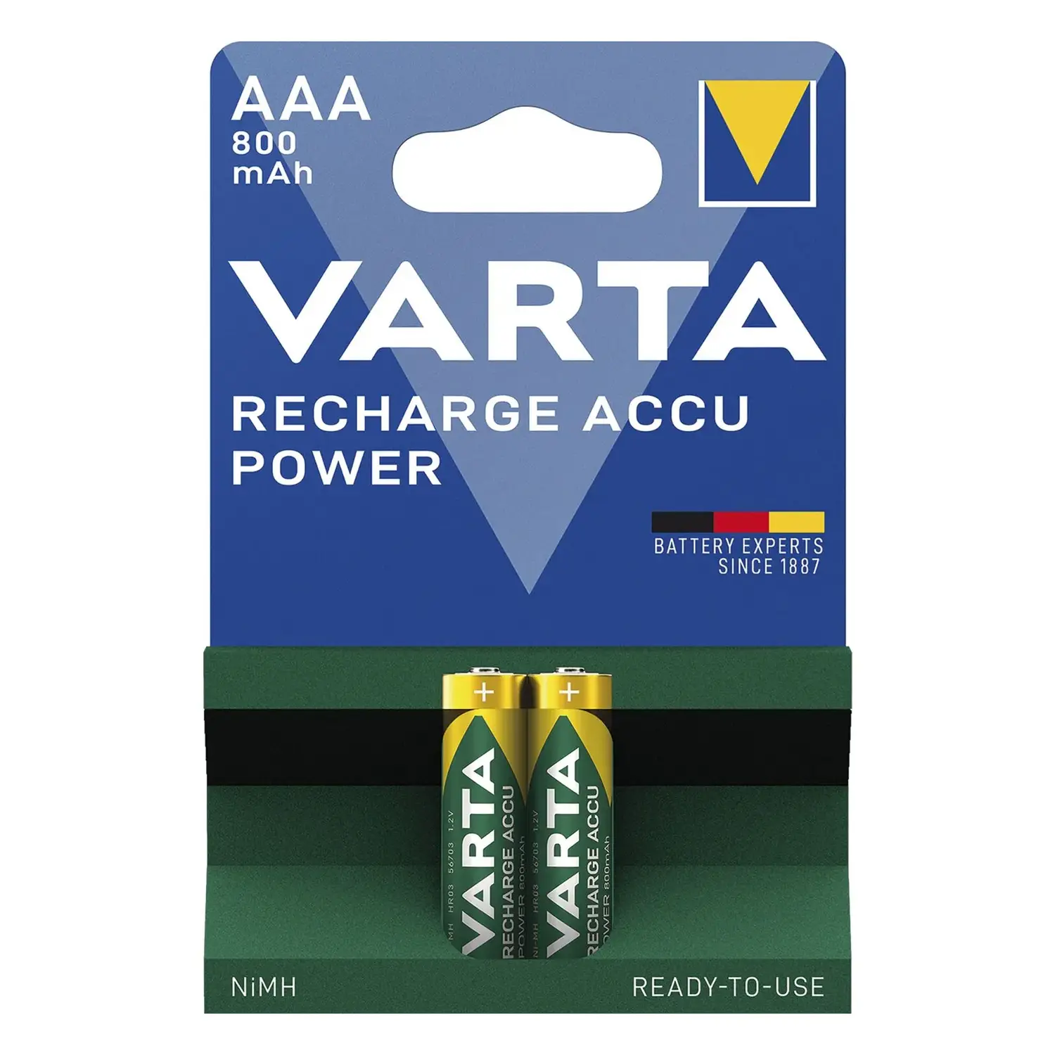 immagine del prodotto batteria ricaricabili ni-mh 1,2 v 800 mah cordless 2 pezzi ministilo aaa
