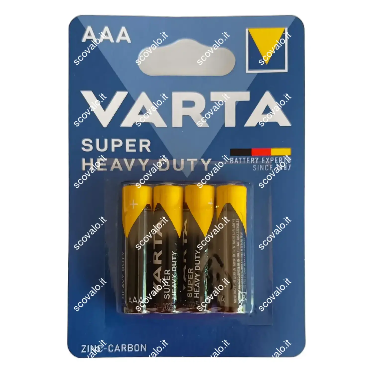 immagine batteria varta zinco carbone superlife pila mini stilo 4 pezzi ministilo aaa