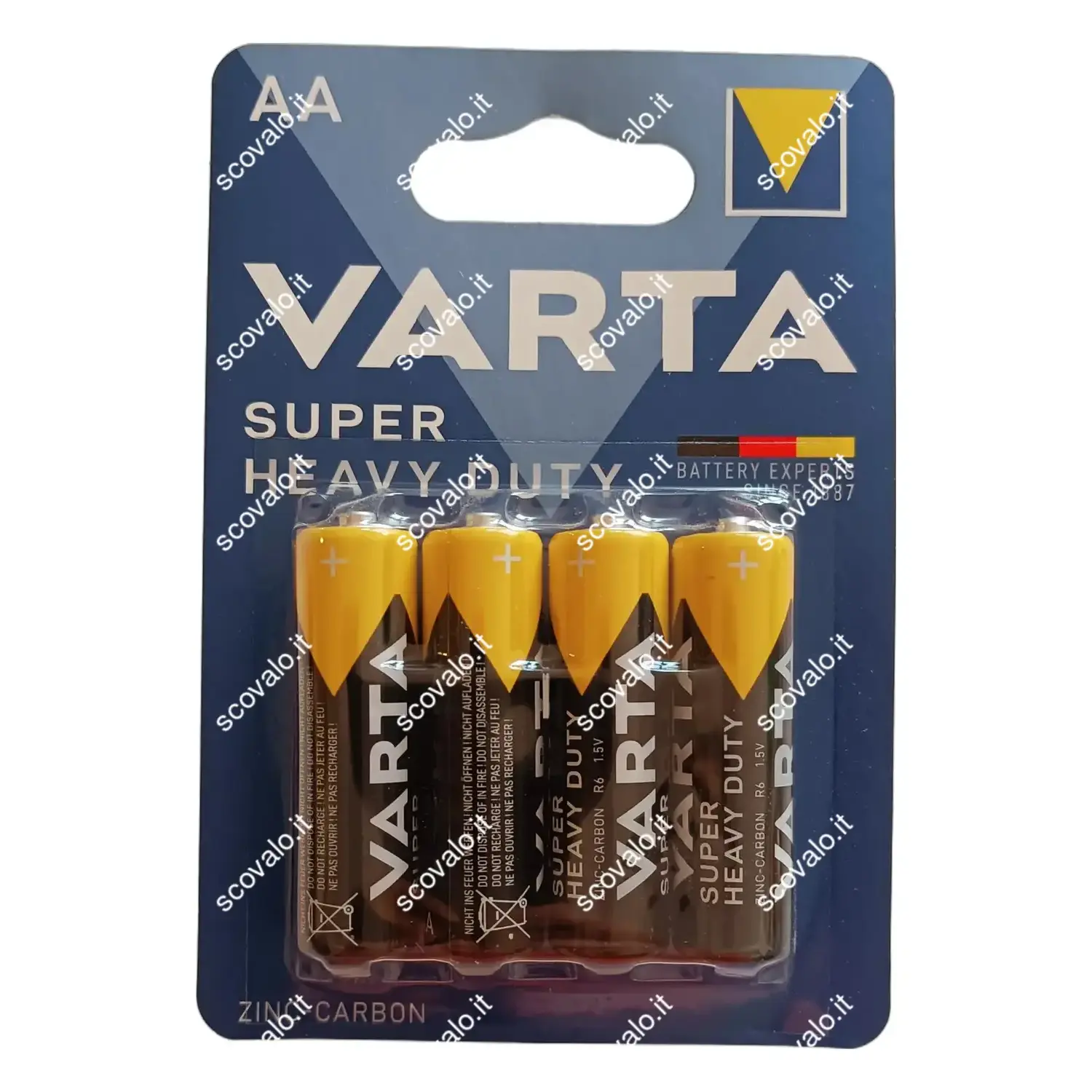 immagine batteria varta zinco carbone superlife pila 4 pezzi stilo aa