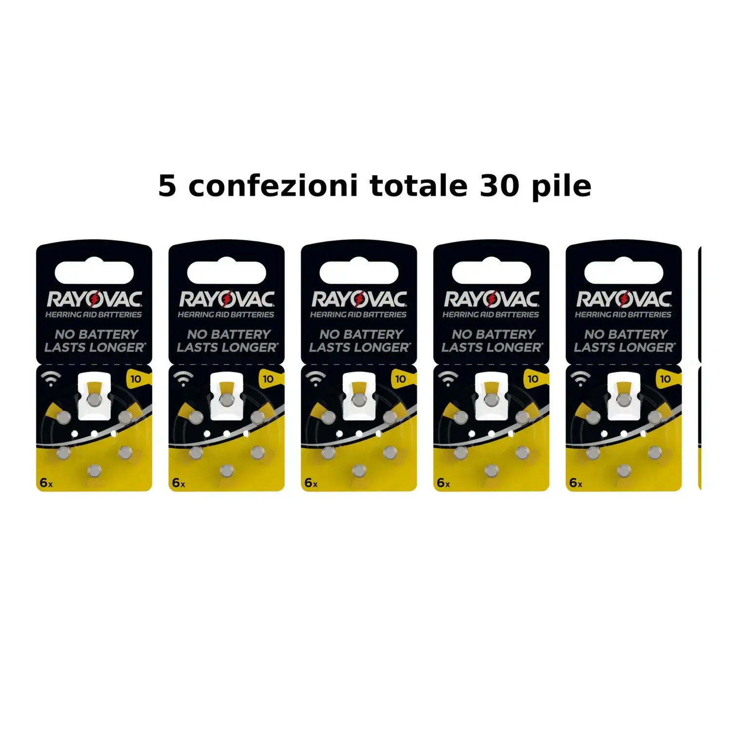 immagine del prodotto 30 batterie pile apparecchio acustico protesi uditiva pila rayovac pr10 10