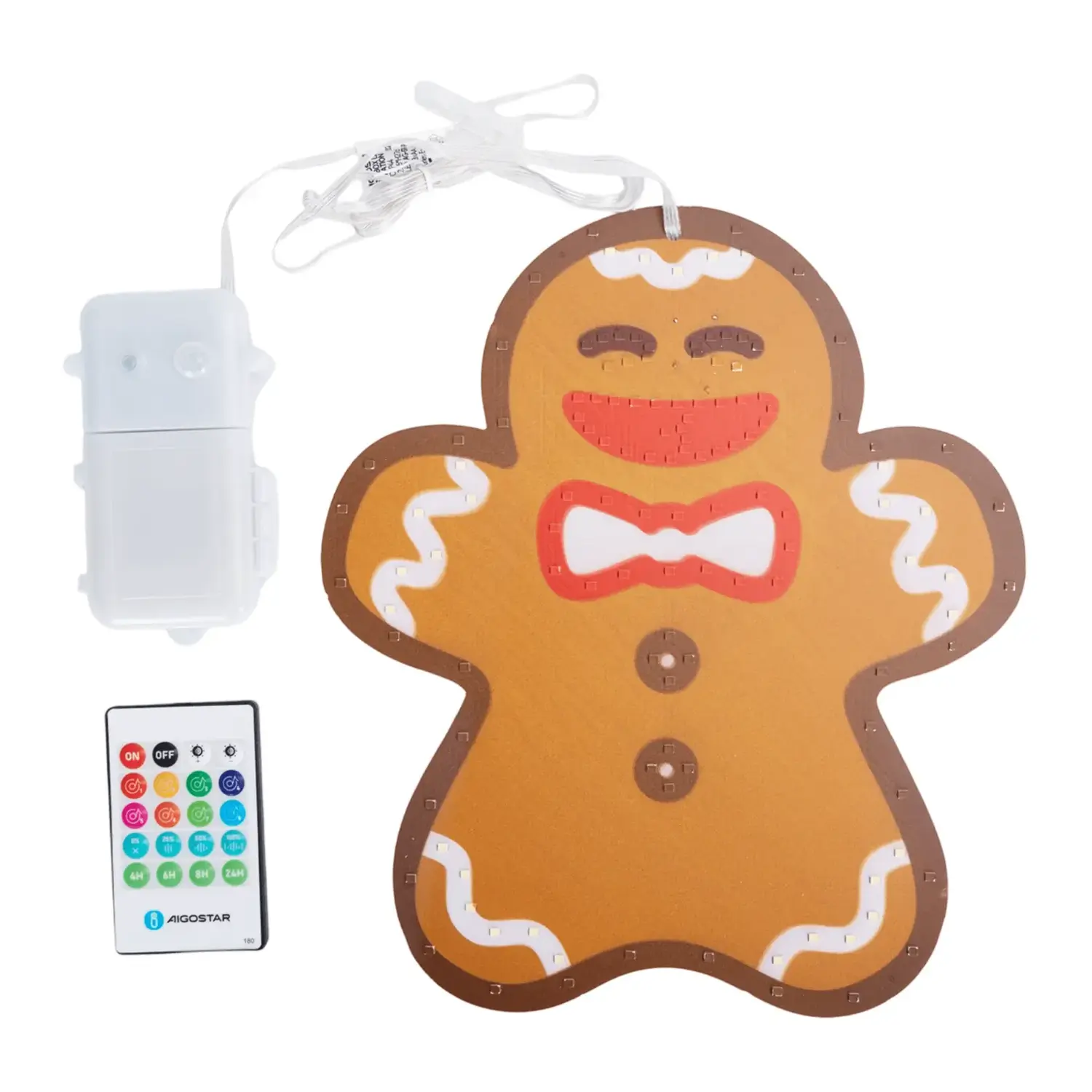 immagine Biscotto pan di zenzero luminoso a batteria 3AA con sensore musicale da finestra IP44, Interno&Esterno