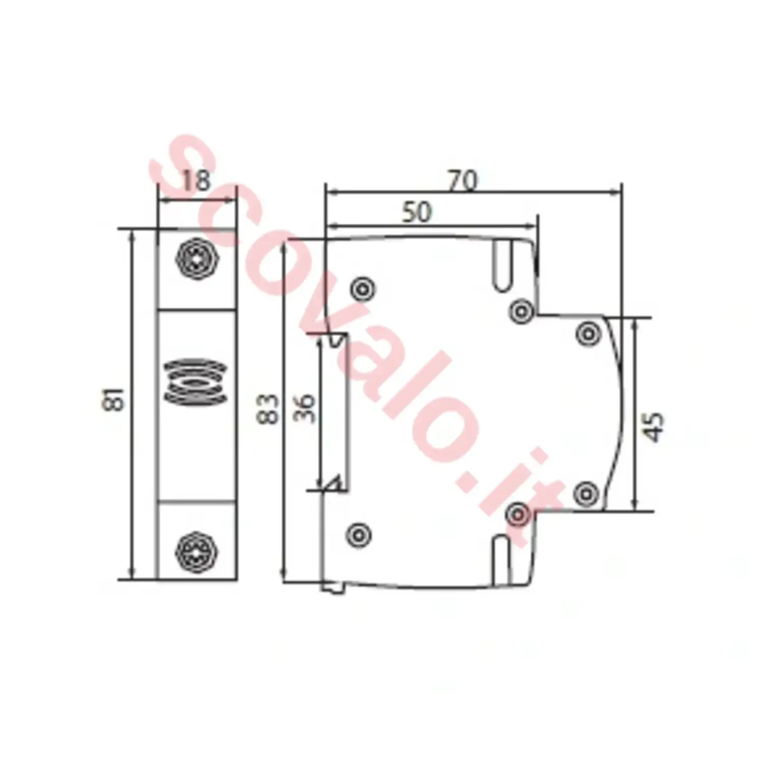 immagine campanello suoneria da barra din quadro elettrico 220volt