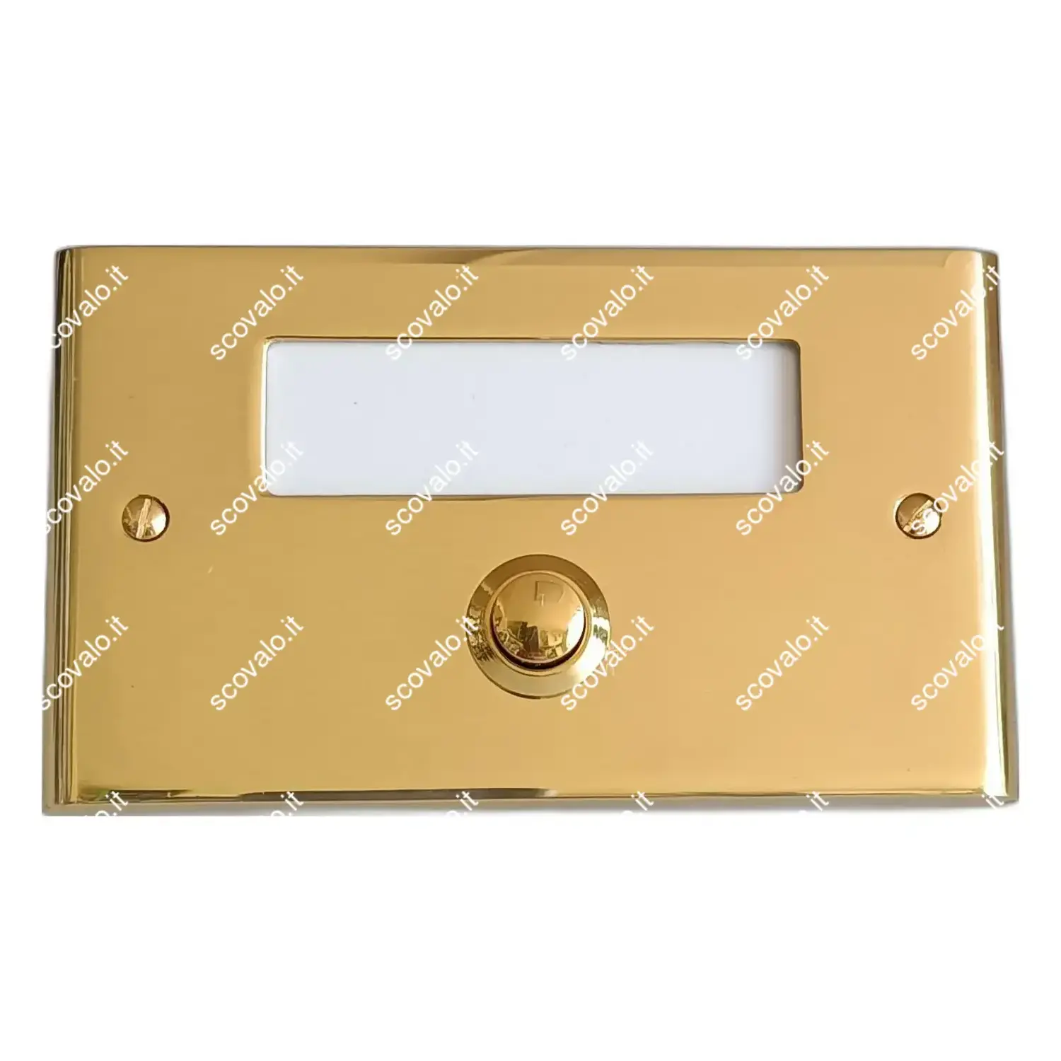 immagine portanome pulsante portanome ottone oro lucido suoneria campanello cottali