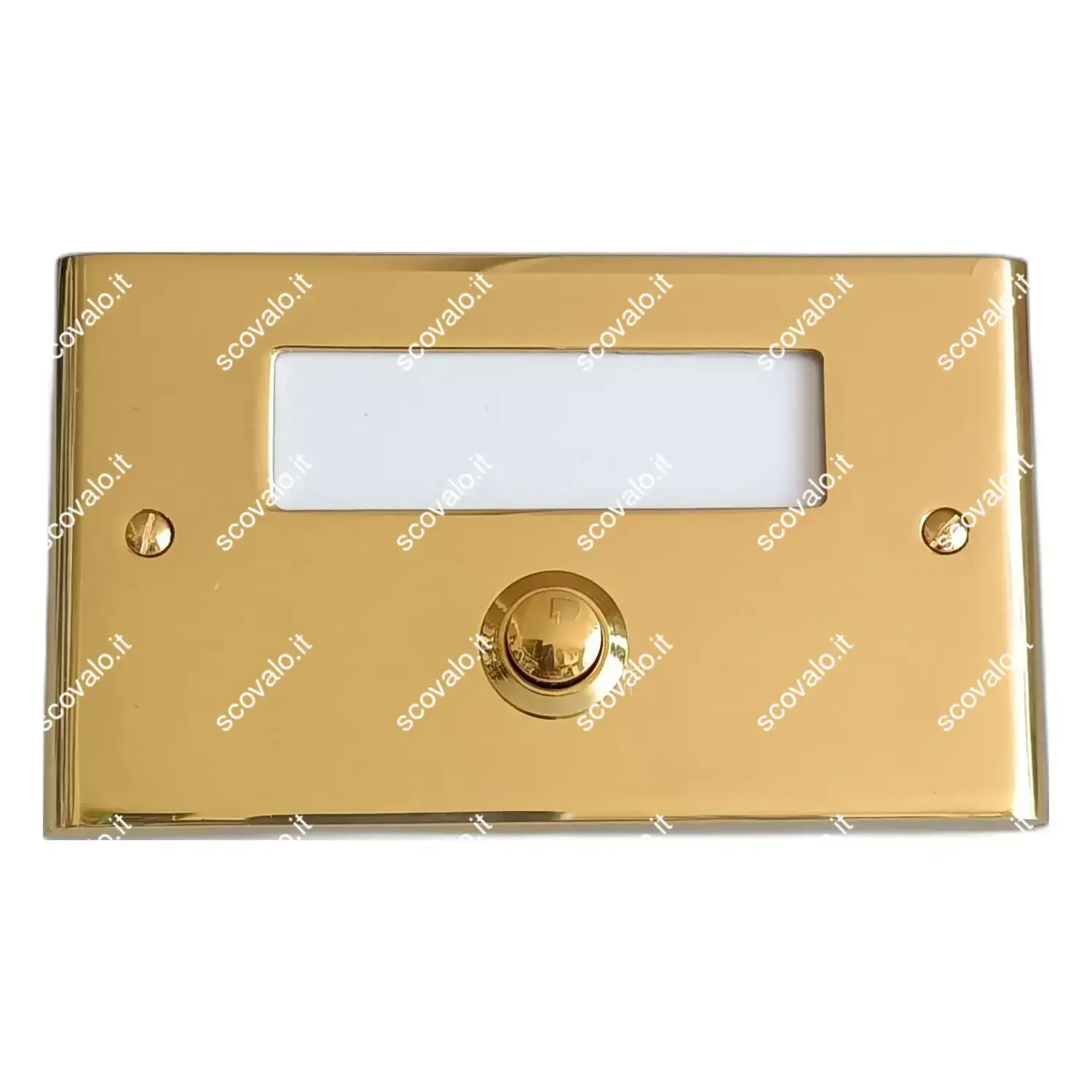 immagine pulsante campanello 230v ingresso casa portanome ottone oro lucido suoneria cottali 230v
