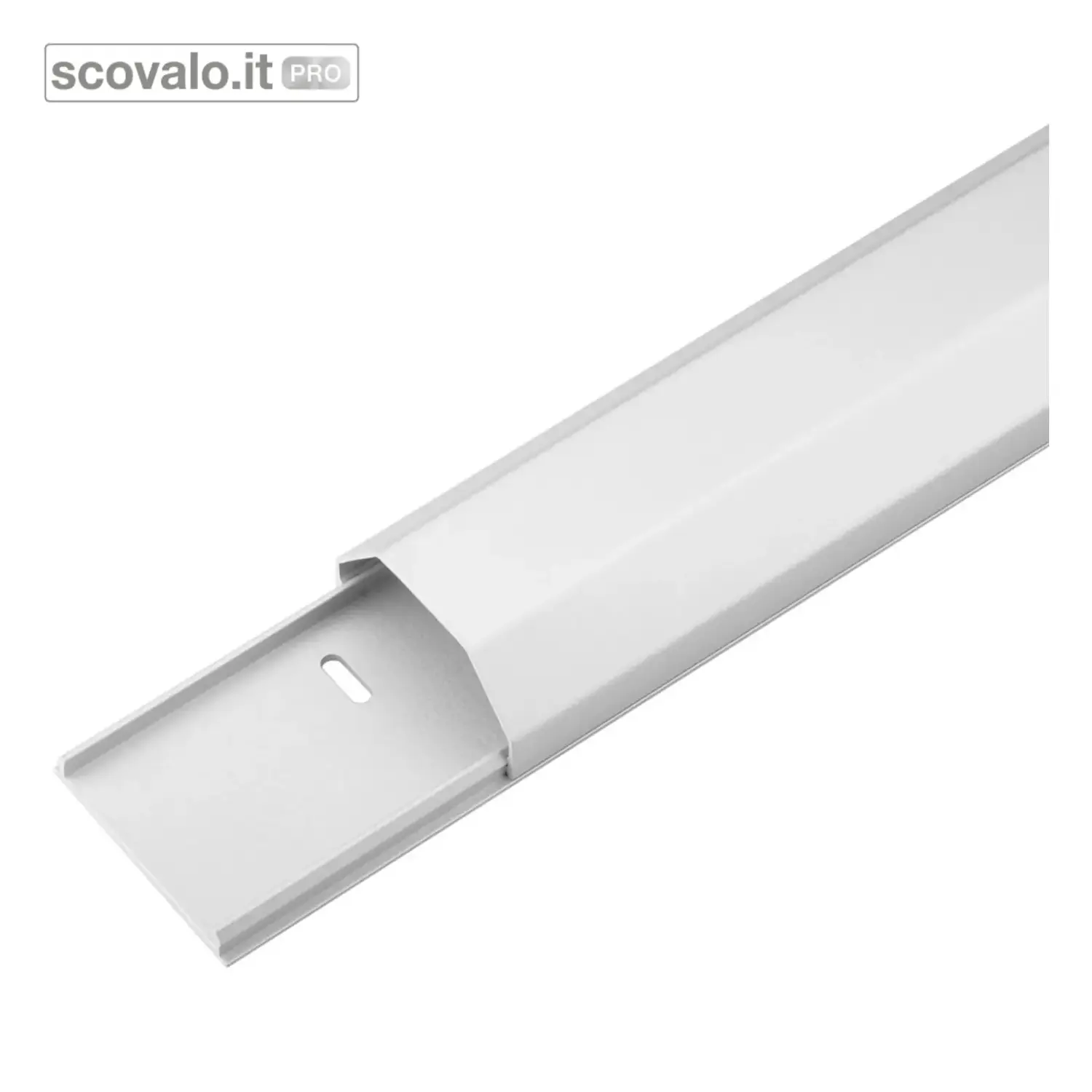 immagine del prodotto Canalina Cavi Alluminio Bianco 1100x50x26mm Passacavi TV e Domotica