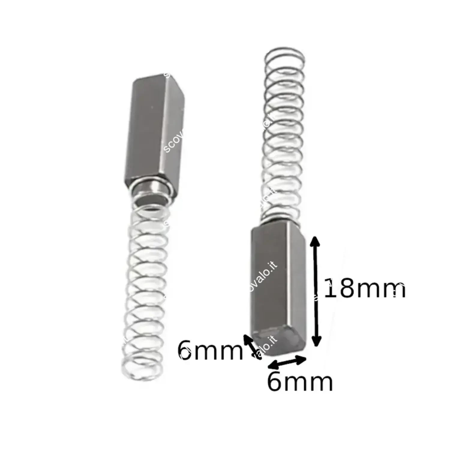 immagine carboncini spazzole ricambio motore elettrico 2 pezzi 6x6x18mm